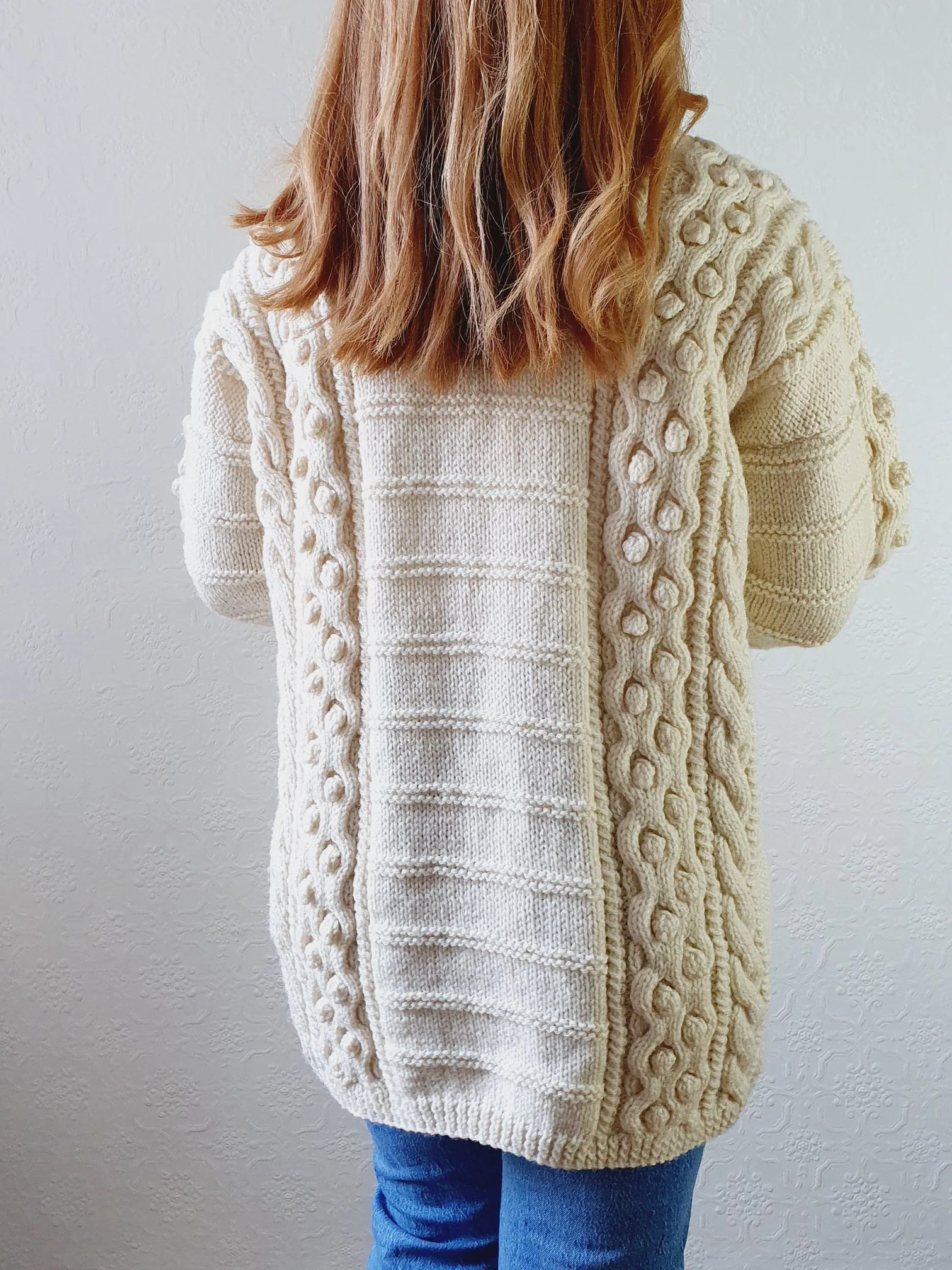 Vintage Bobble Arran Cardigan - L - Image 13