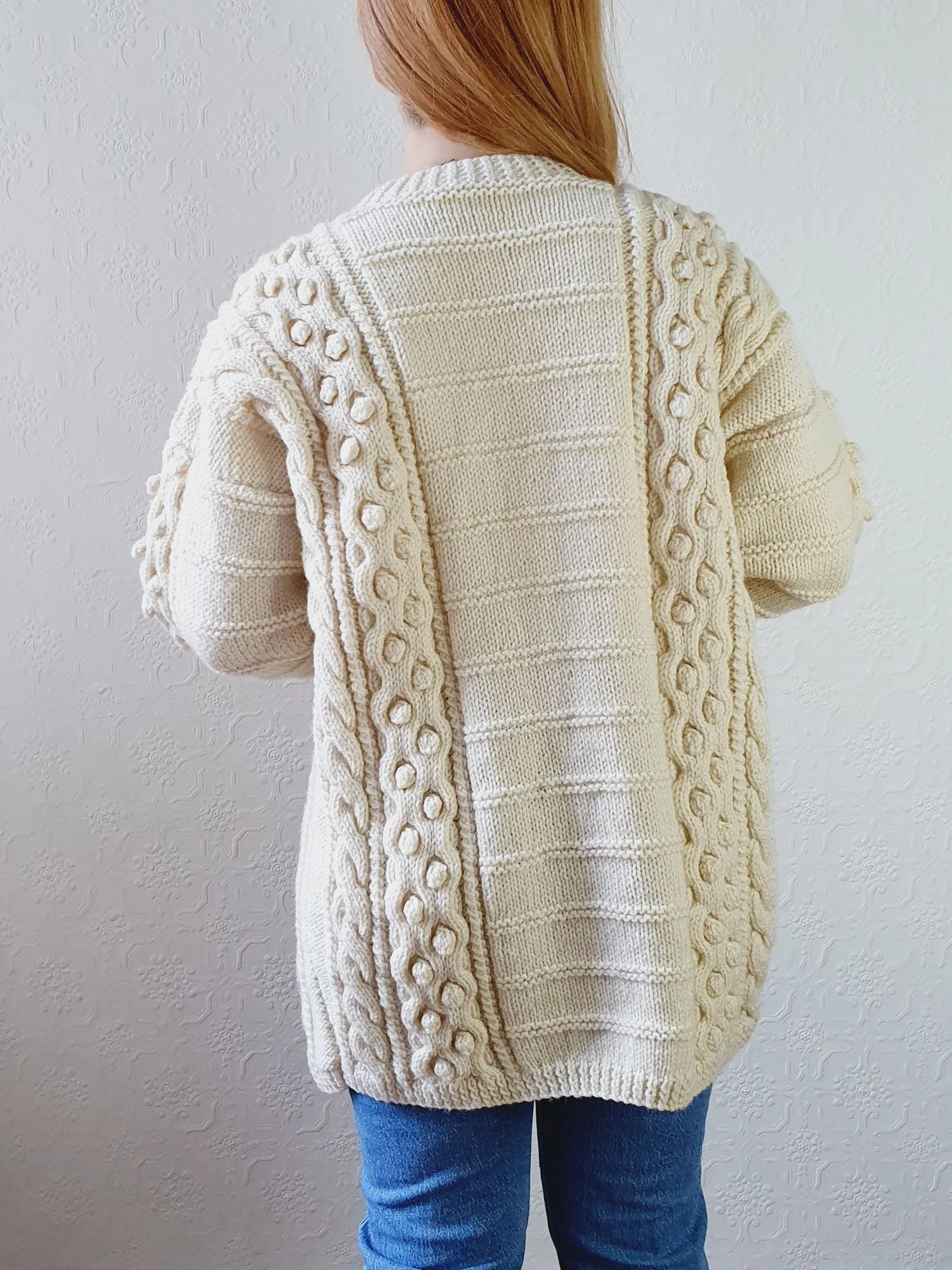 Vintage Bobble Arran Cardigan - L - Image 15