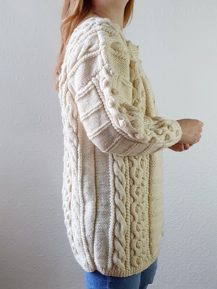 Vintage Bobble Arran Cardigan - L - Image 7
