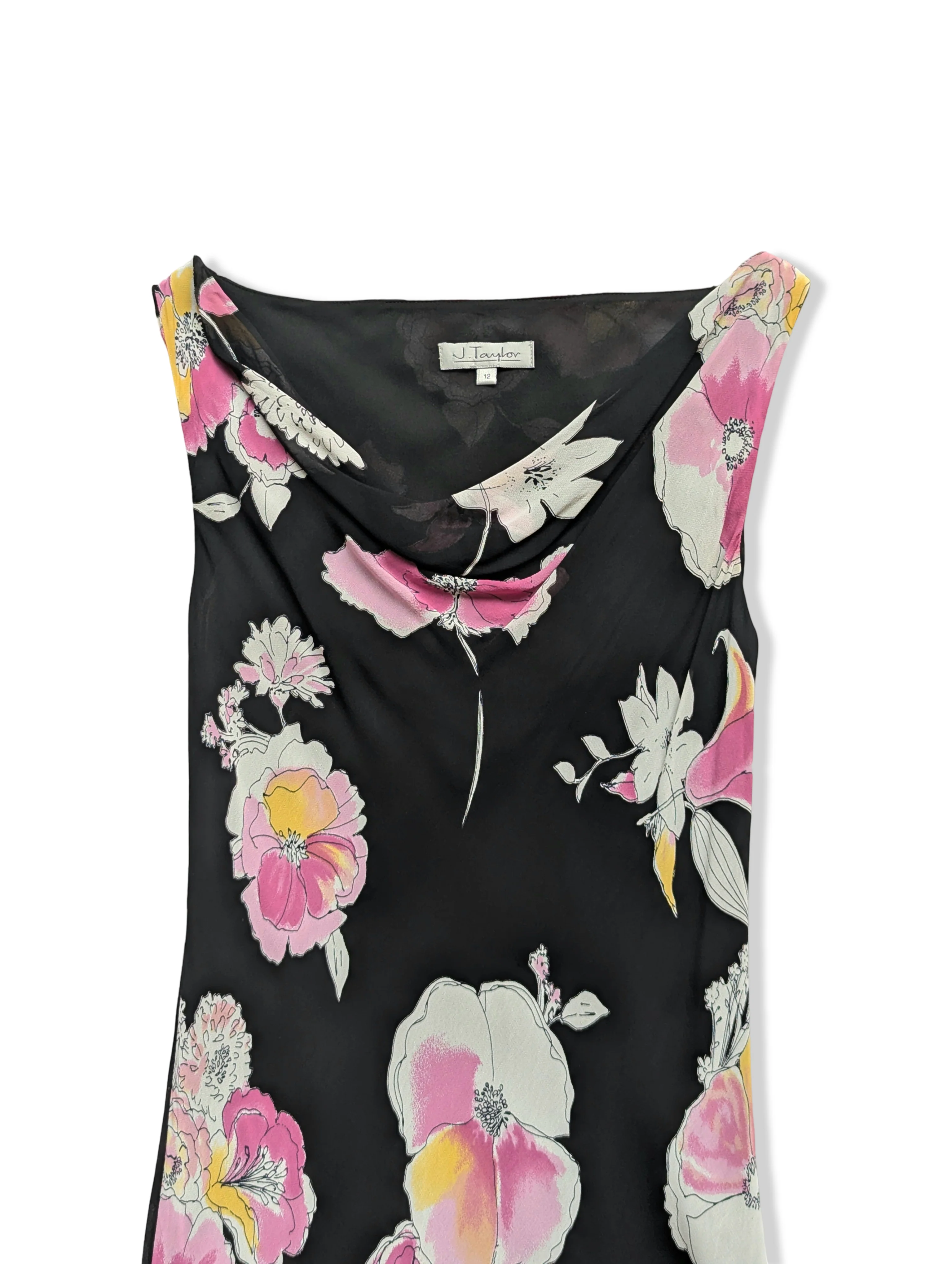 Vintage Bold Floral Print Maxi Dress - S/M - Image 5