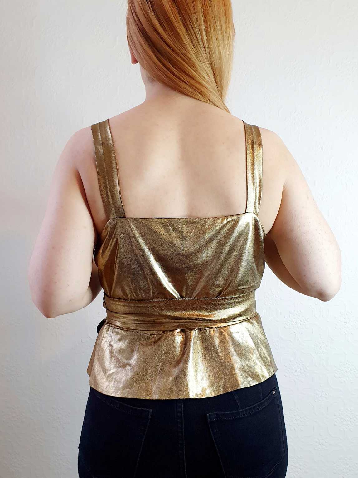 Vintage Bronze Effect Wrap Top - M/L - Image 7