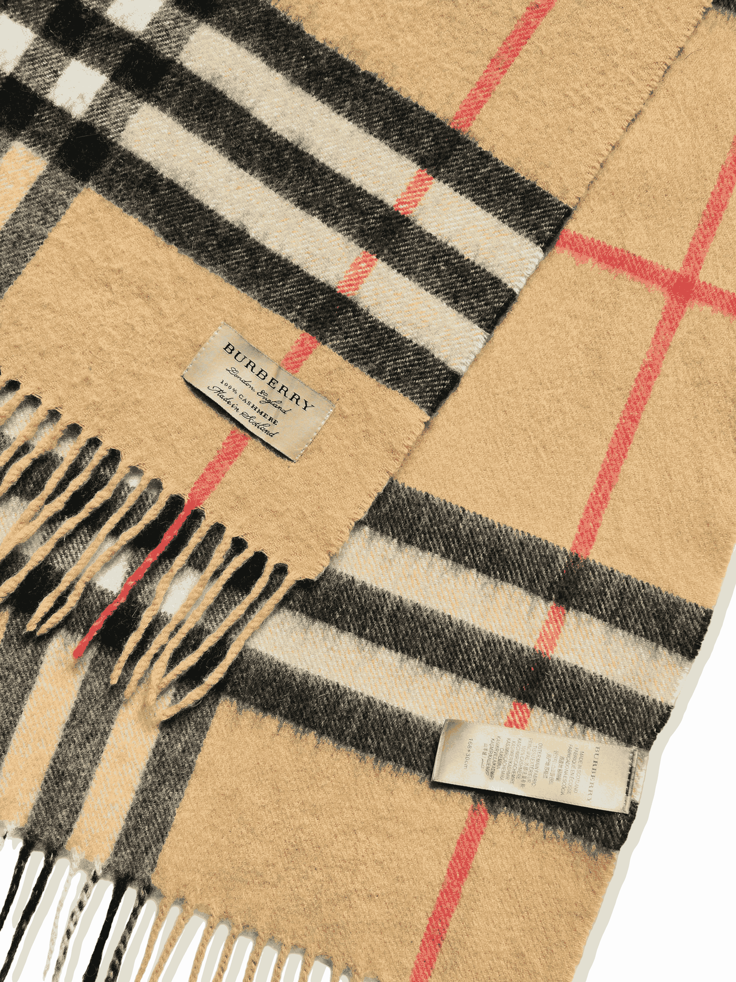 Vintage Burberry Cashmere Classic Beige Scarf - Image 3