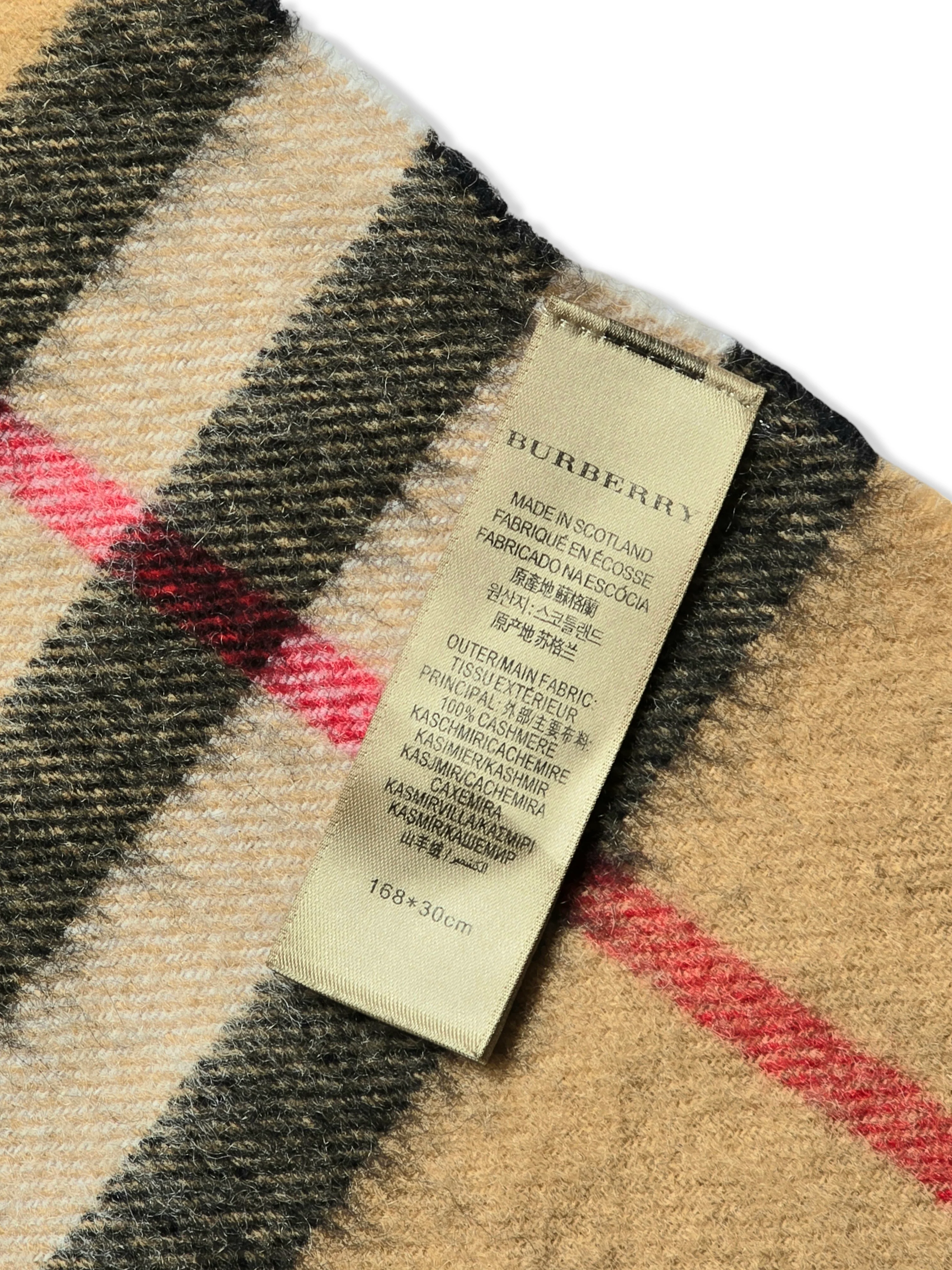 Vintage Burberry Cashmere Classic Beige Scarf - Image 4