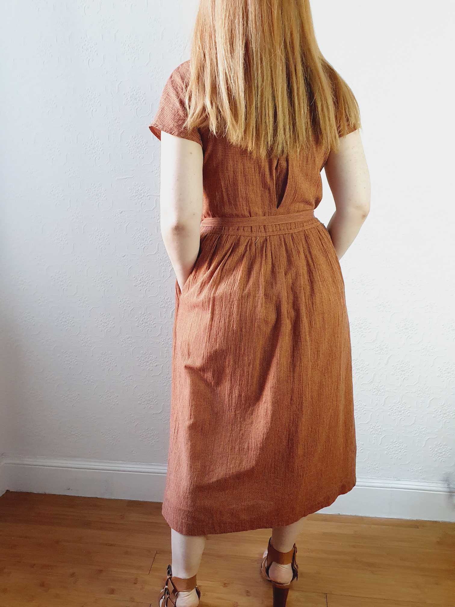 Vintage Burnt Orange Shirt Dress - S - Image 4