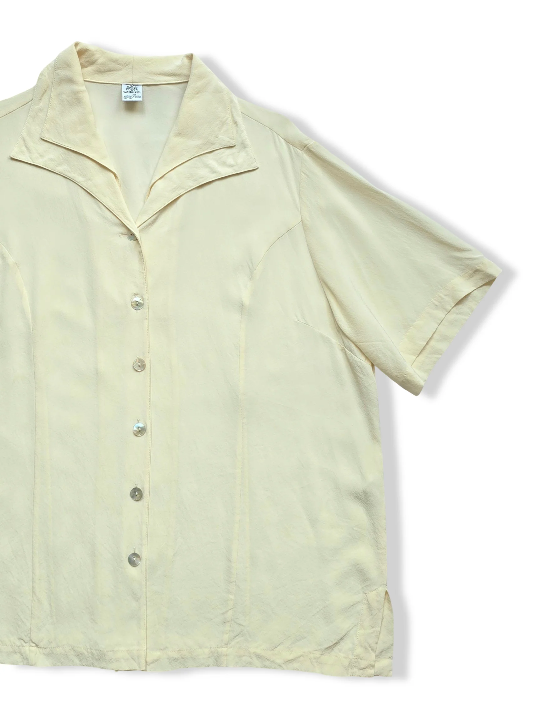 Vintage Button Up Cream Silk Blouse - XL - Image 2