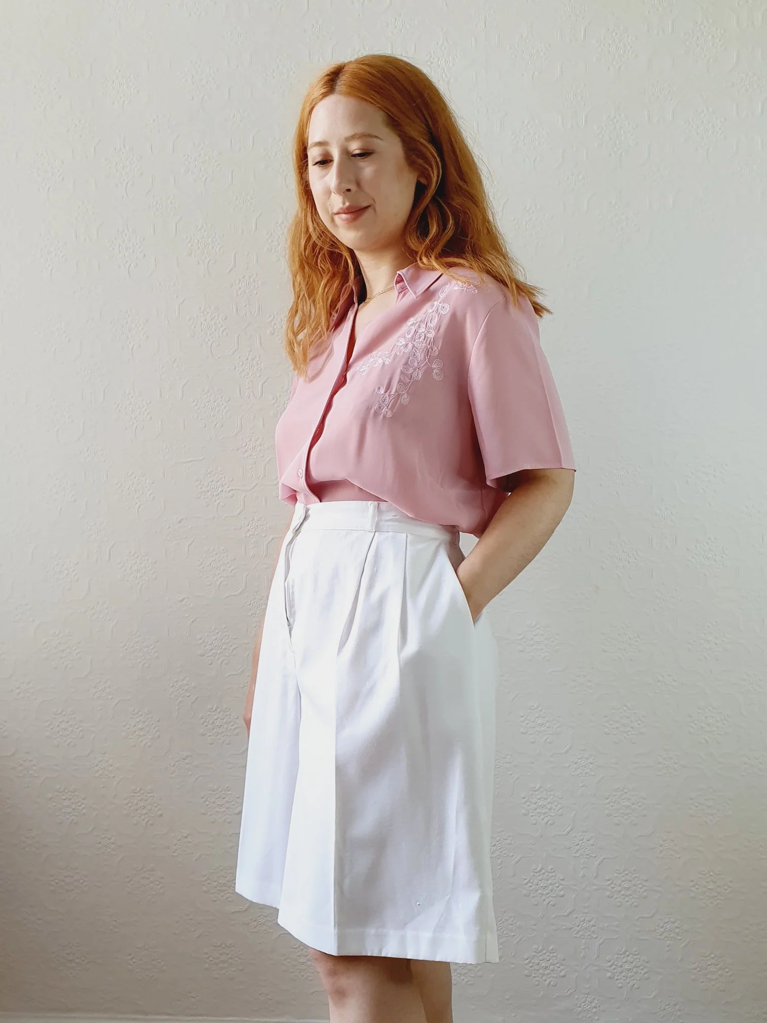 Vintage C&A White Short Culottes - M/L - Image 2