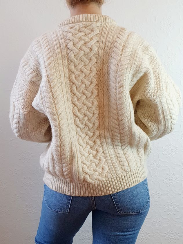 Vintage Celtic Knot Arran Jumper - L - Image 3