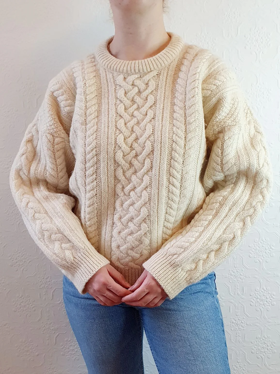 Vintage Celtic Knot Arran Jumper - L - Image 5