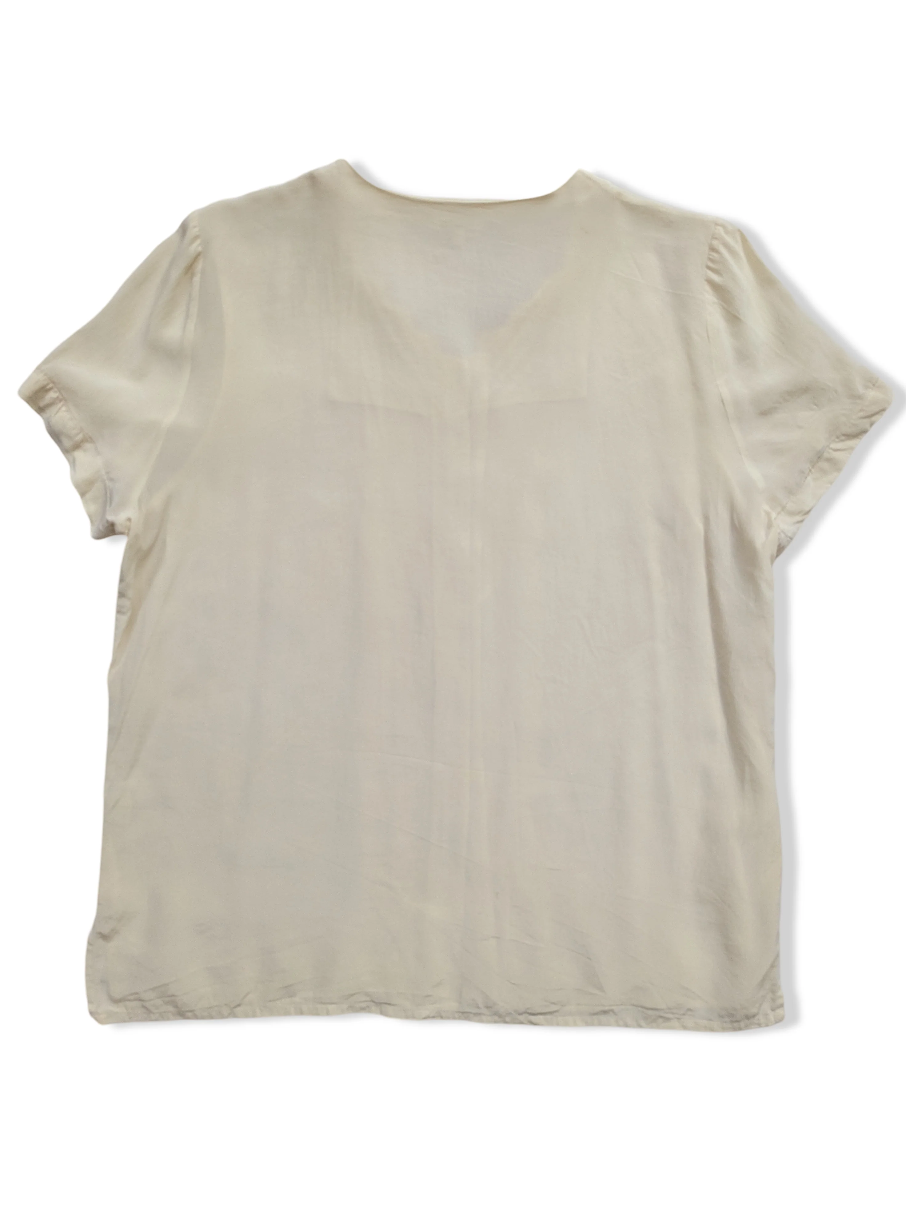 Vintage Cream Button Up Silk Blouse - S - Image 4