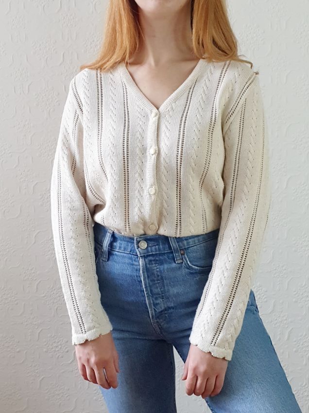 Vintage Cream Cardigan - M/L