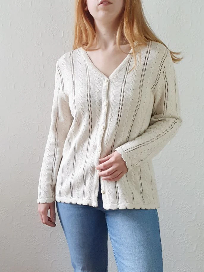 Vintage Cream Cardigan - M/L - Image 11