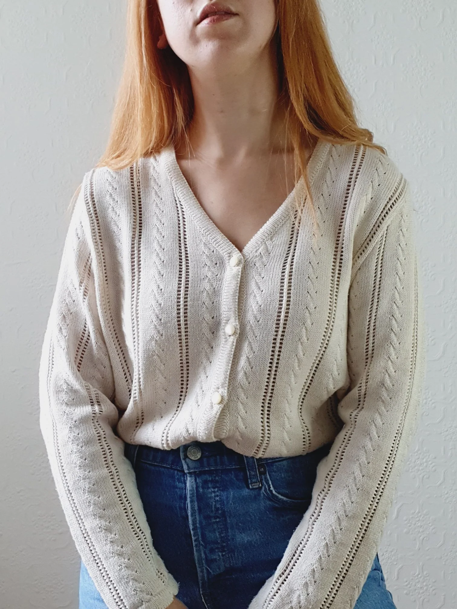 Vintage Cream Cardigan - M/L - Image 12