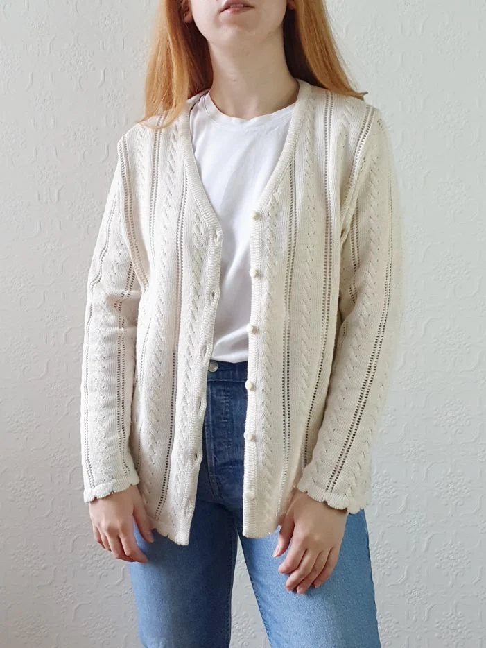 Vintage Cream Cardigan - M/L - Image 14