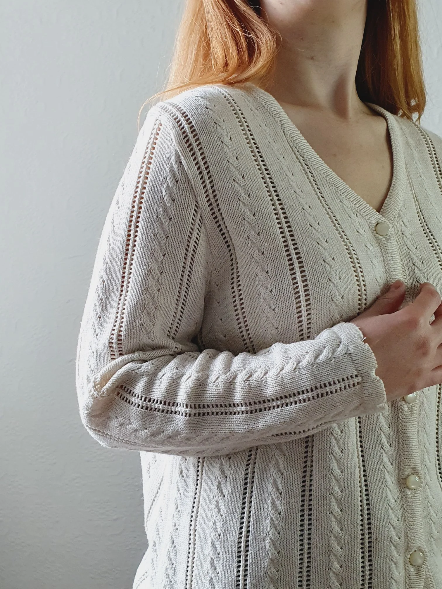 Vintage Cream Cardigan - M/L - Image 6