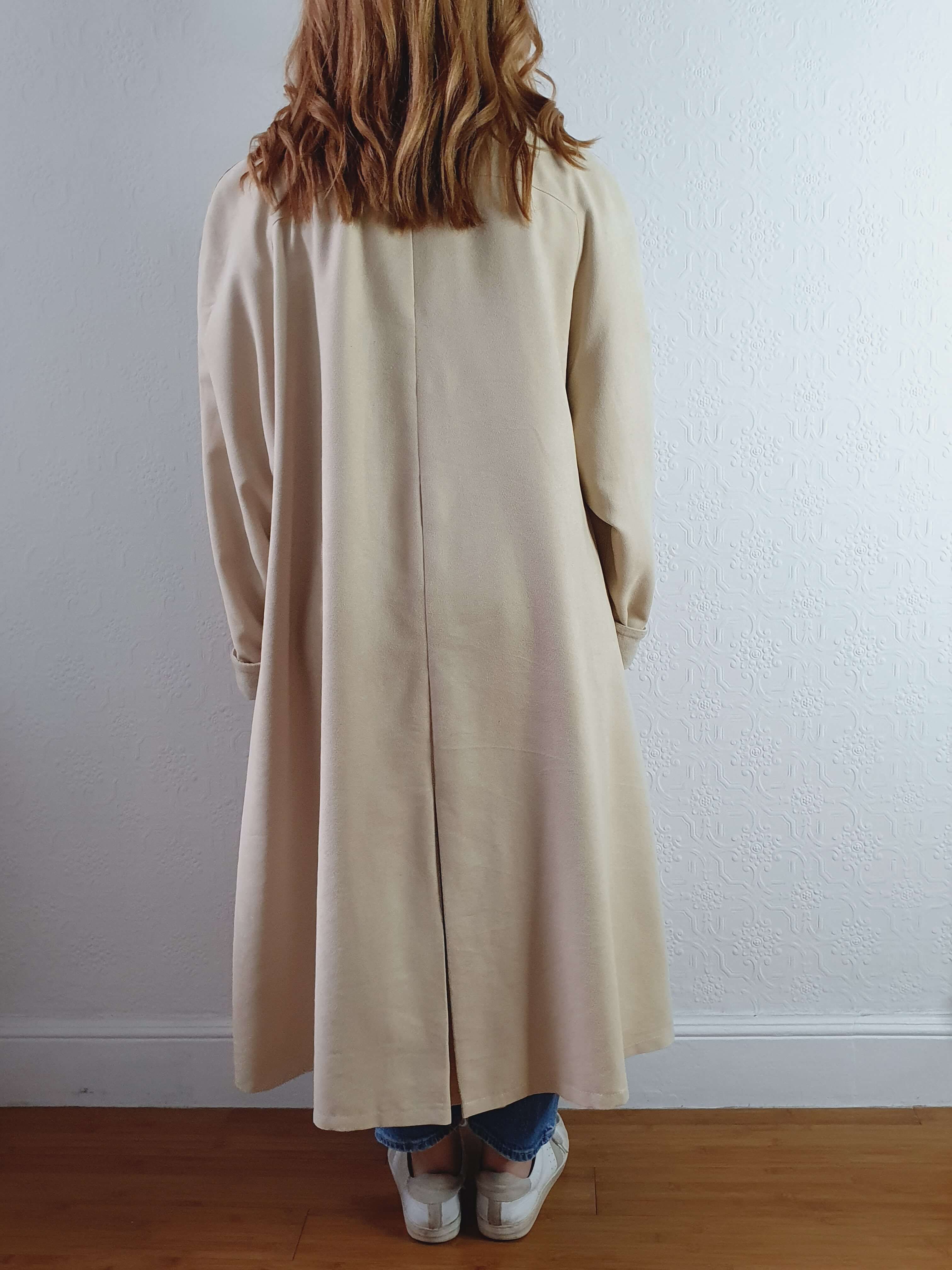 Vintage Cream Double Breasted Lightweight Trench Coat - XL - Image 7