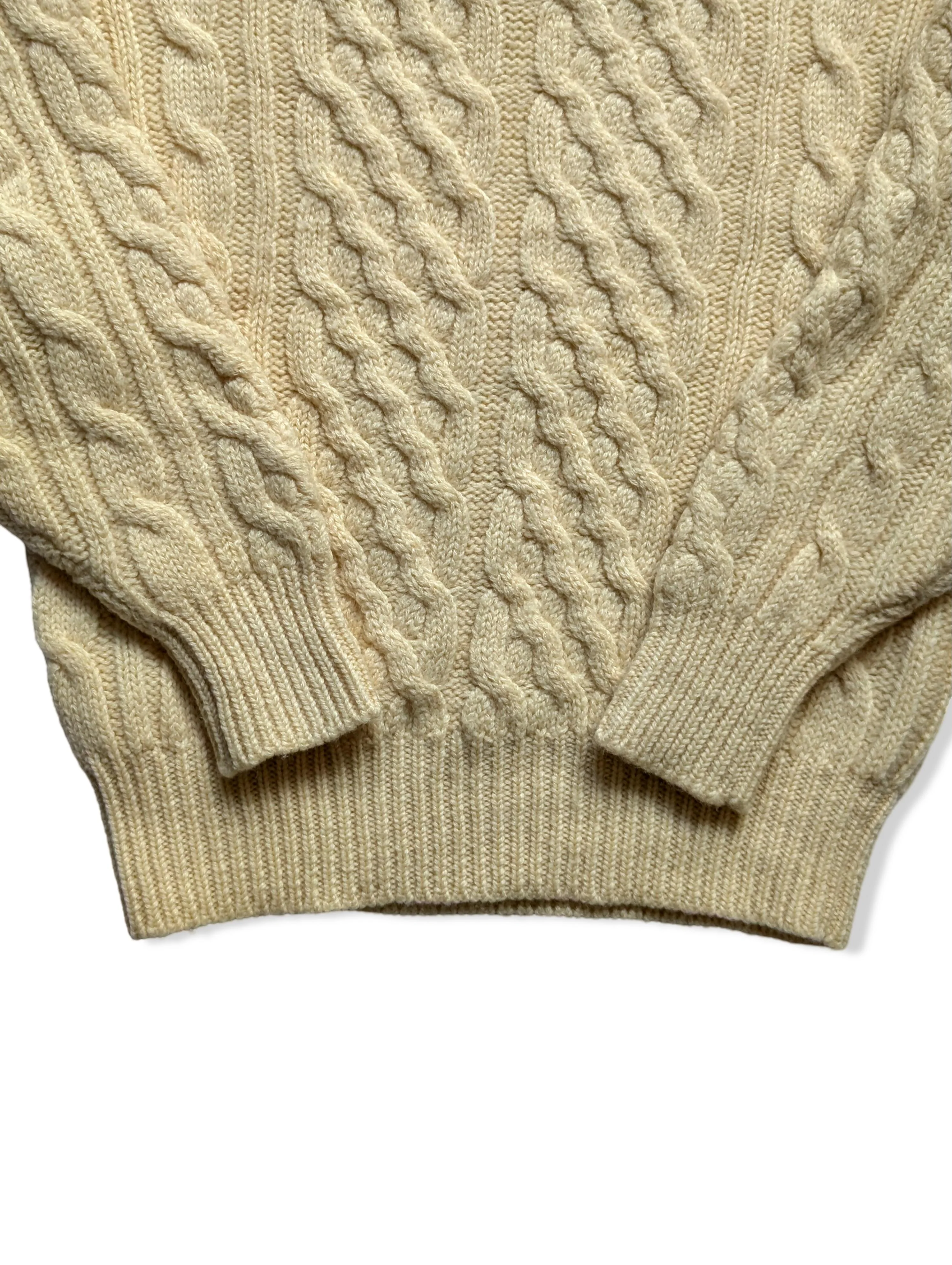 Vintage Cream Pure Wool Aran Cable Knit Jumper - XS - Image 4