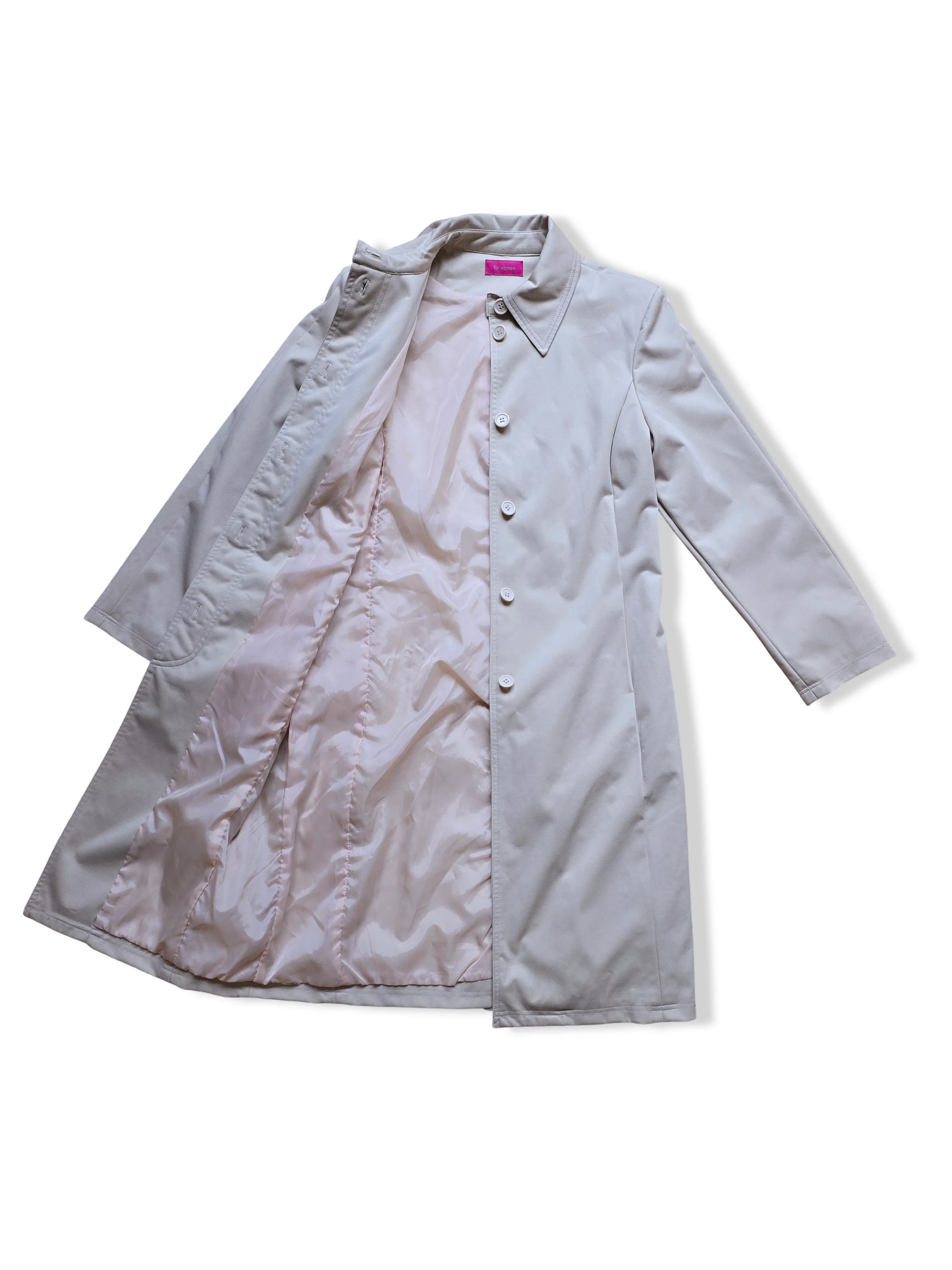 Vintage Cream Single Breasted Trench Coat - S - Image 2