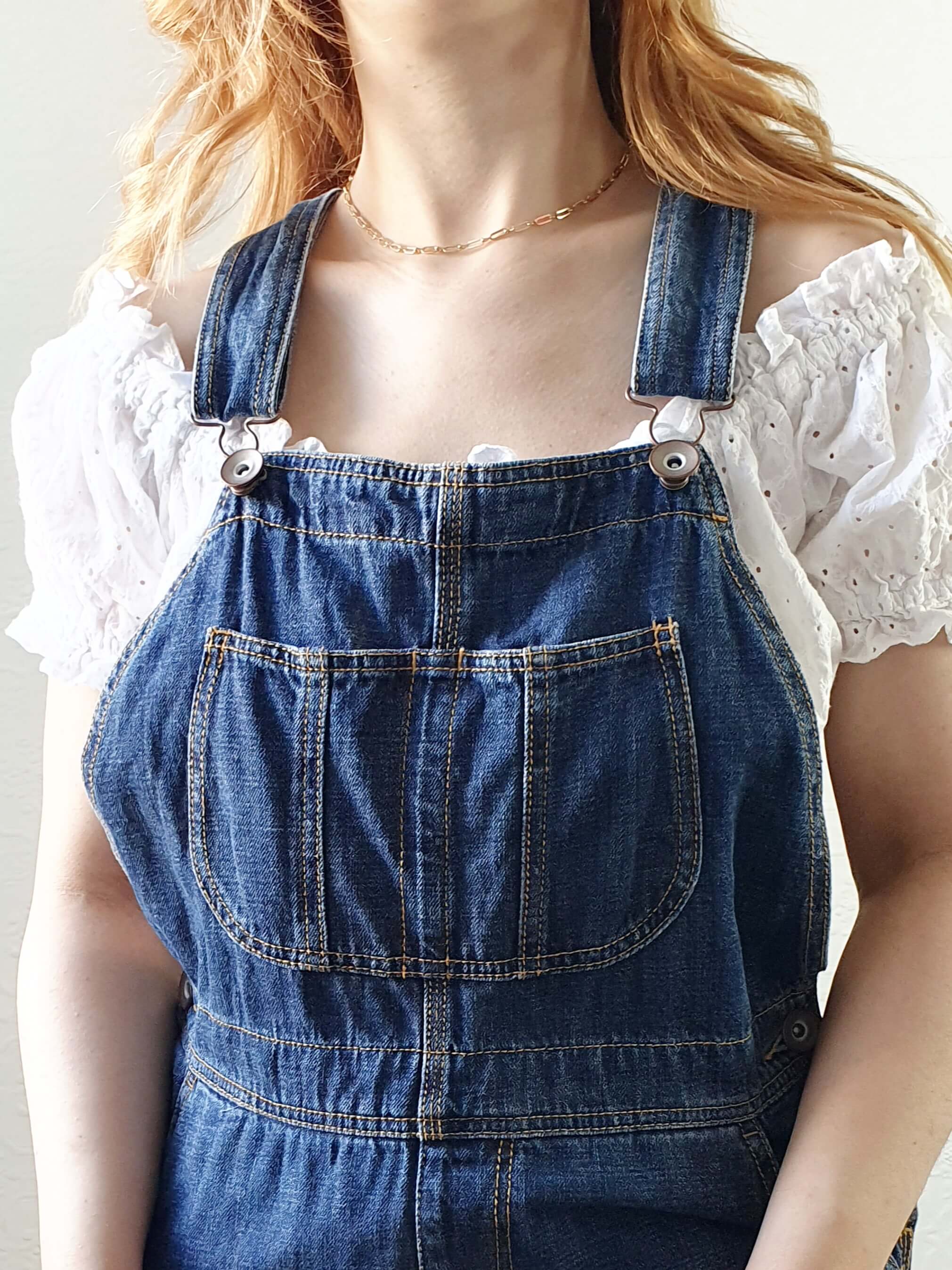 Vintage Dark Blue Denim Dungarees - M/L - Image 4