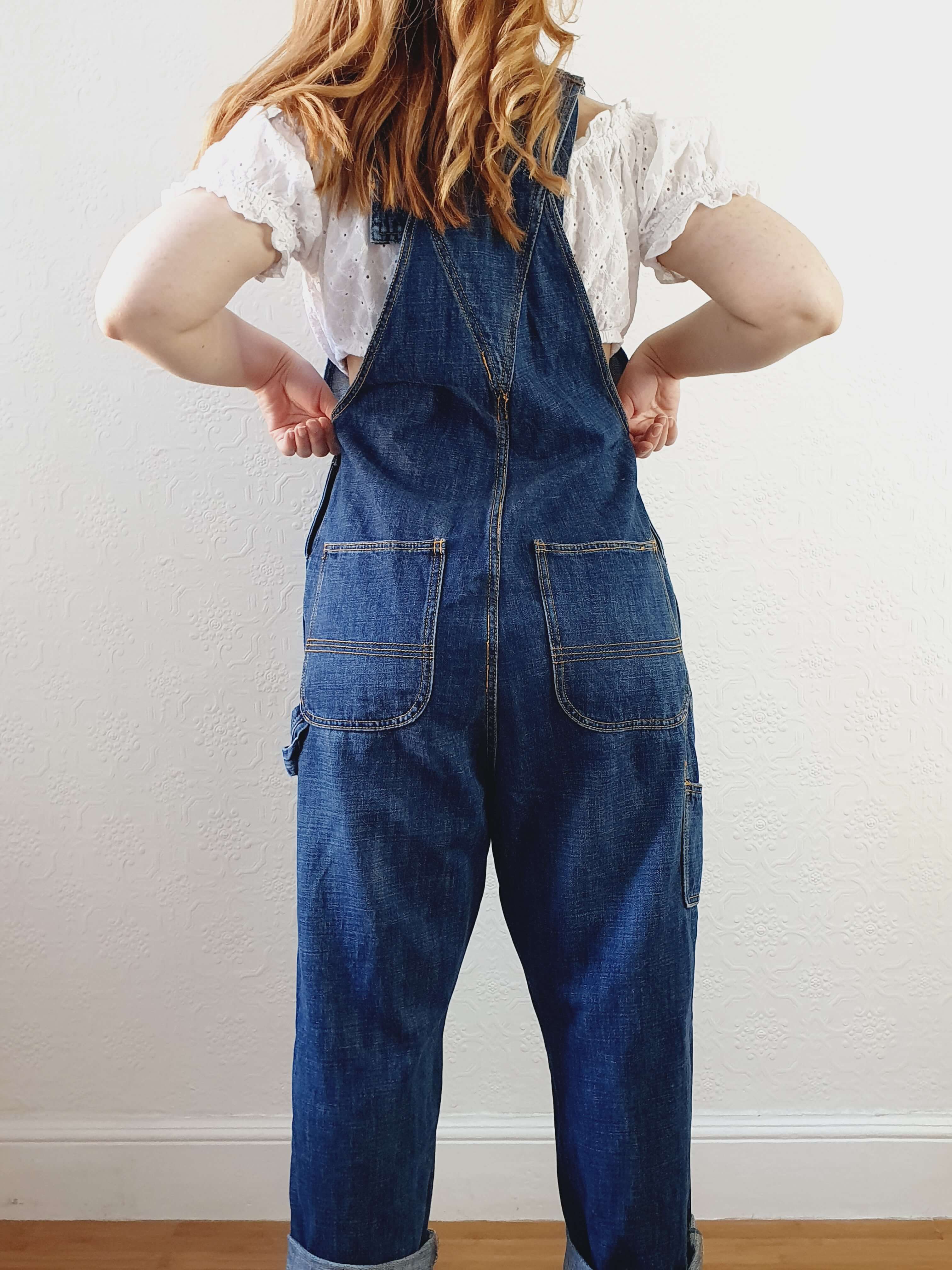 Vintage Dark Blue Denim Dungarees - M/L - Image 6