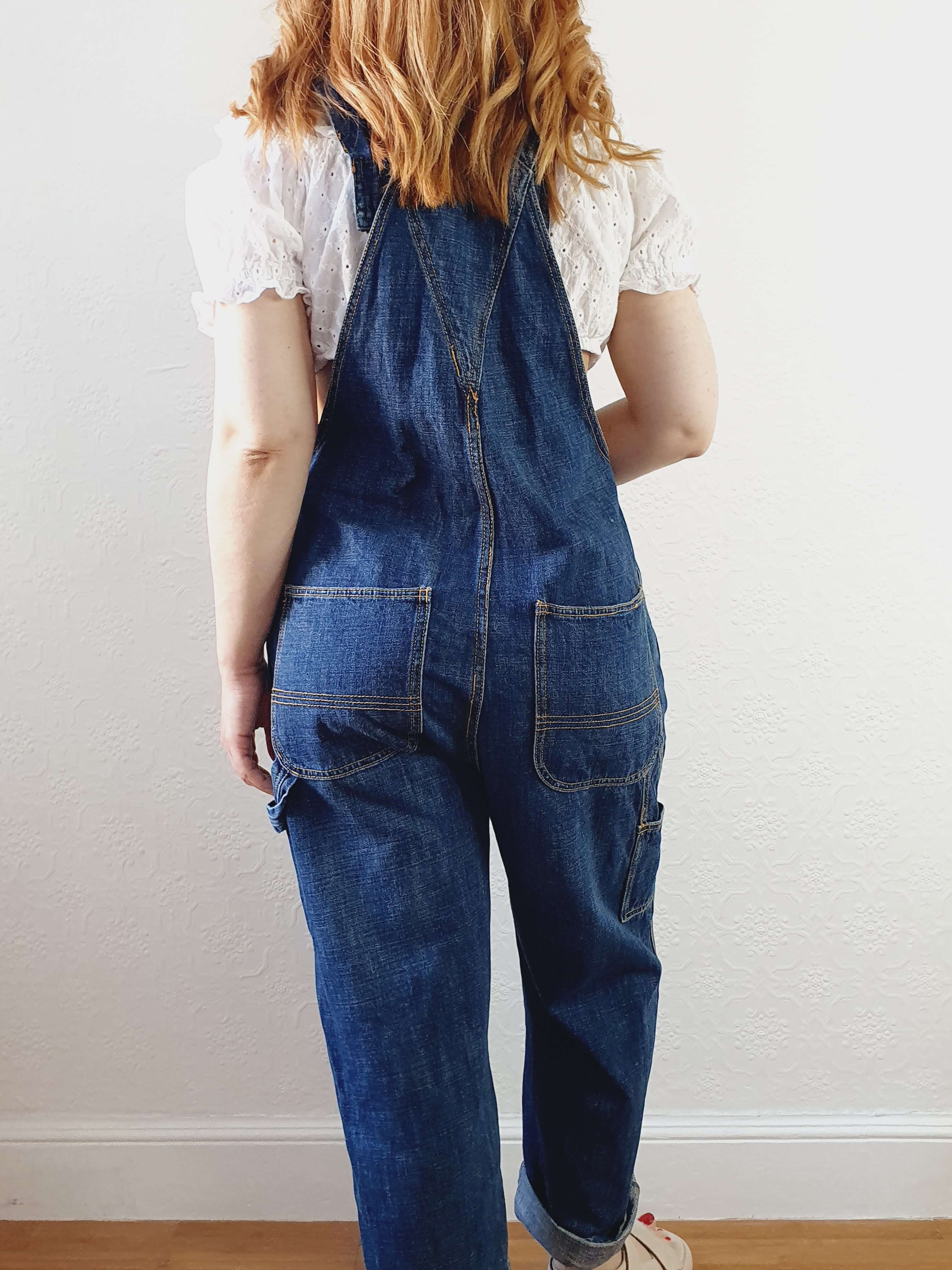 Vintage Dark Blue Denim Dungarees - M/L - Image 8