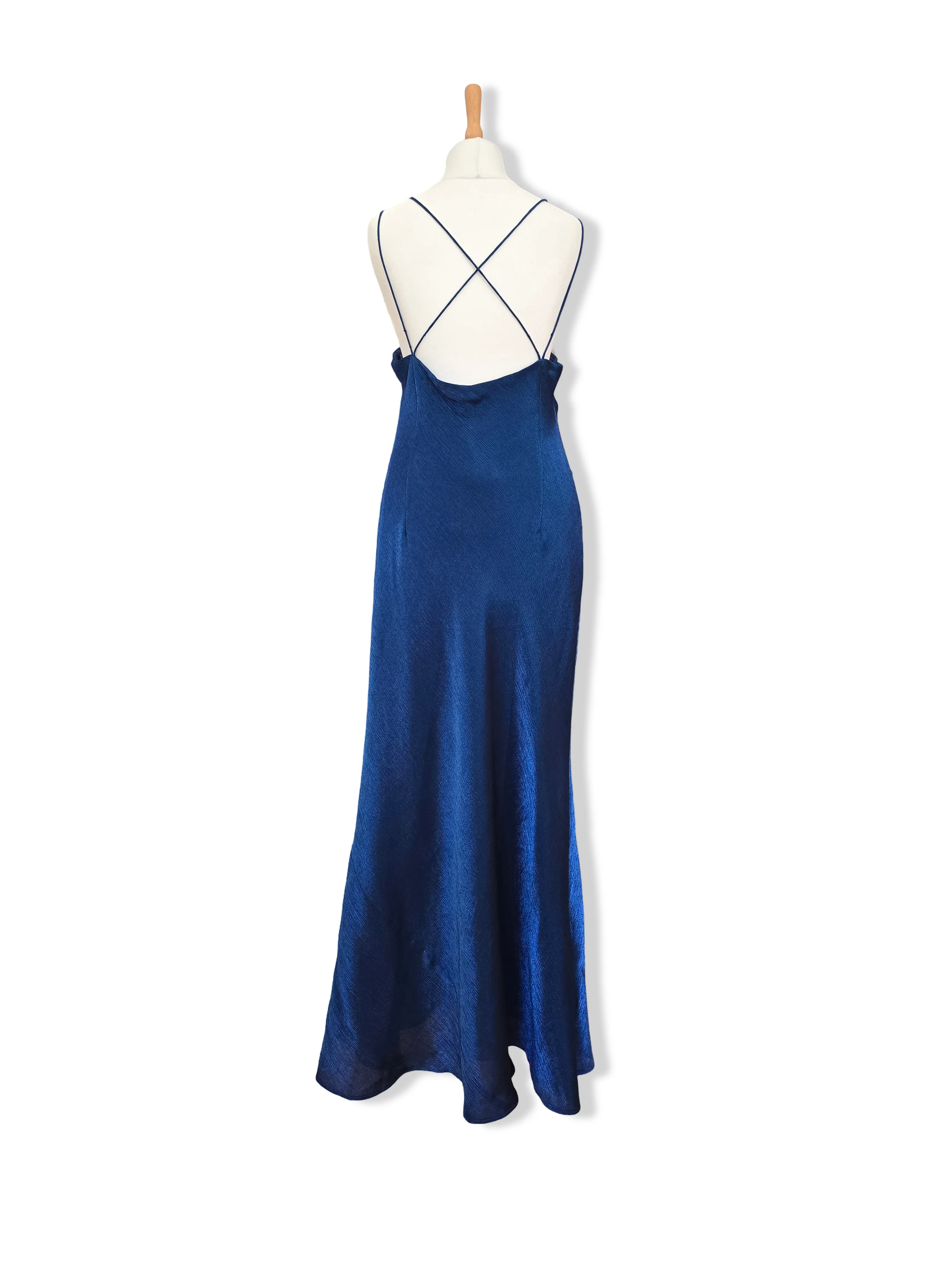 Vintage Dark Blue Maxi Slip Dress - L - Image 2