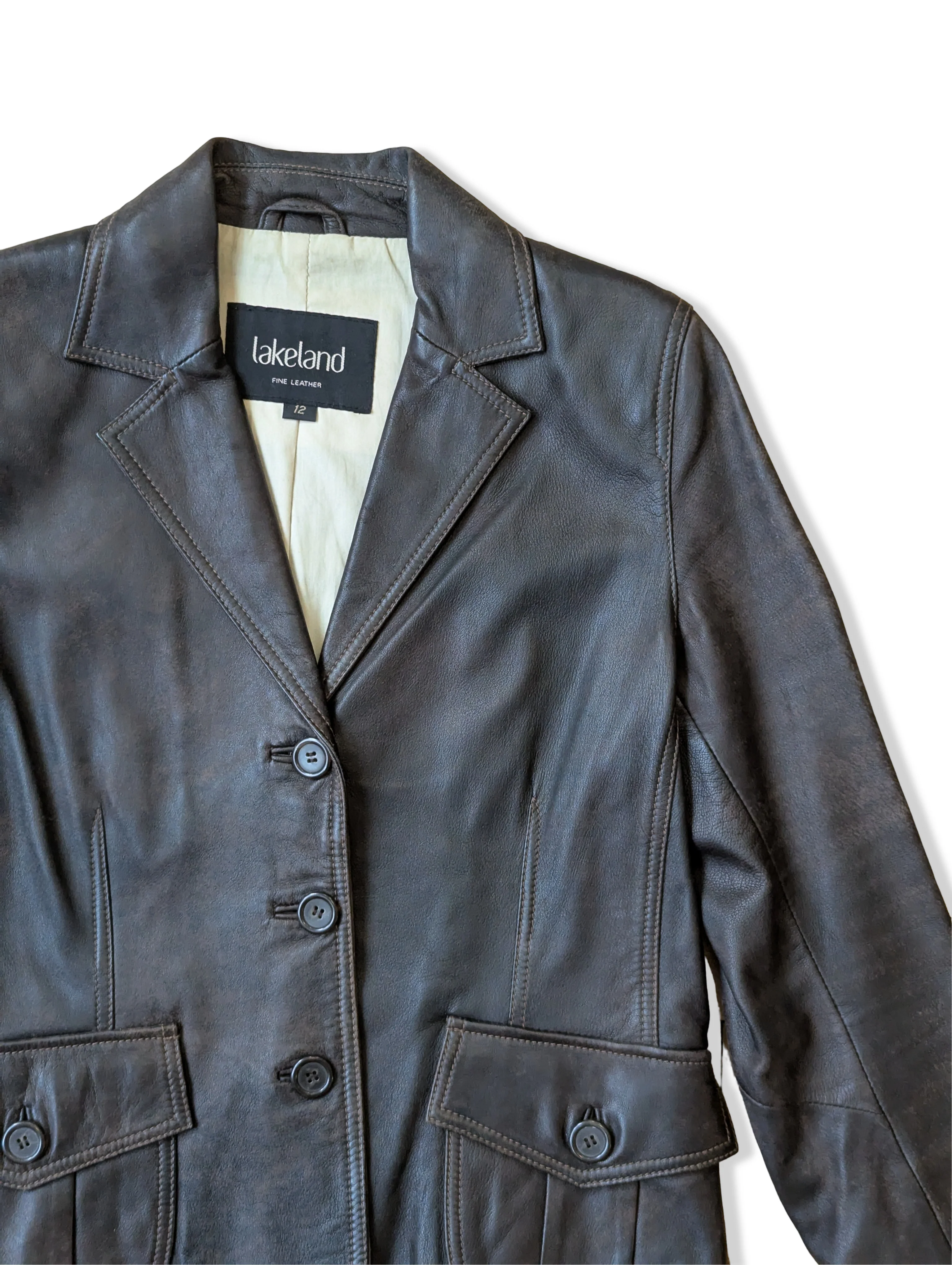 Vintage Dark Brown Lakeland Blazer Leather Jacket - XS/S - Image 3