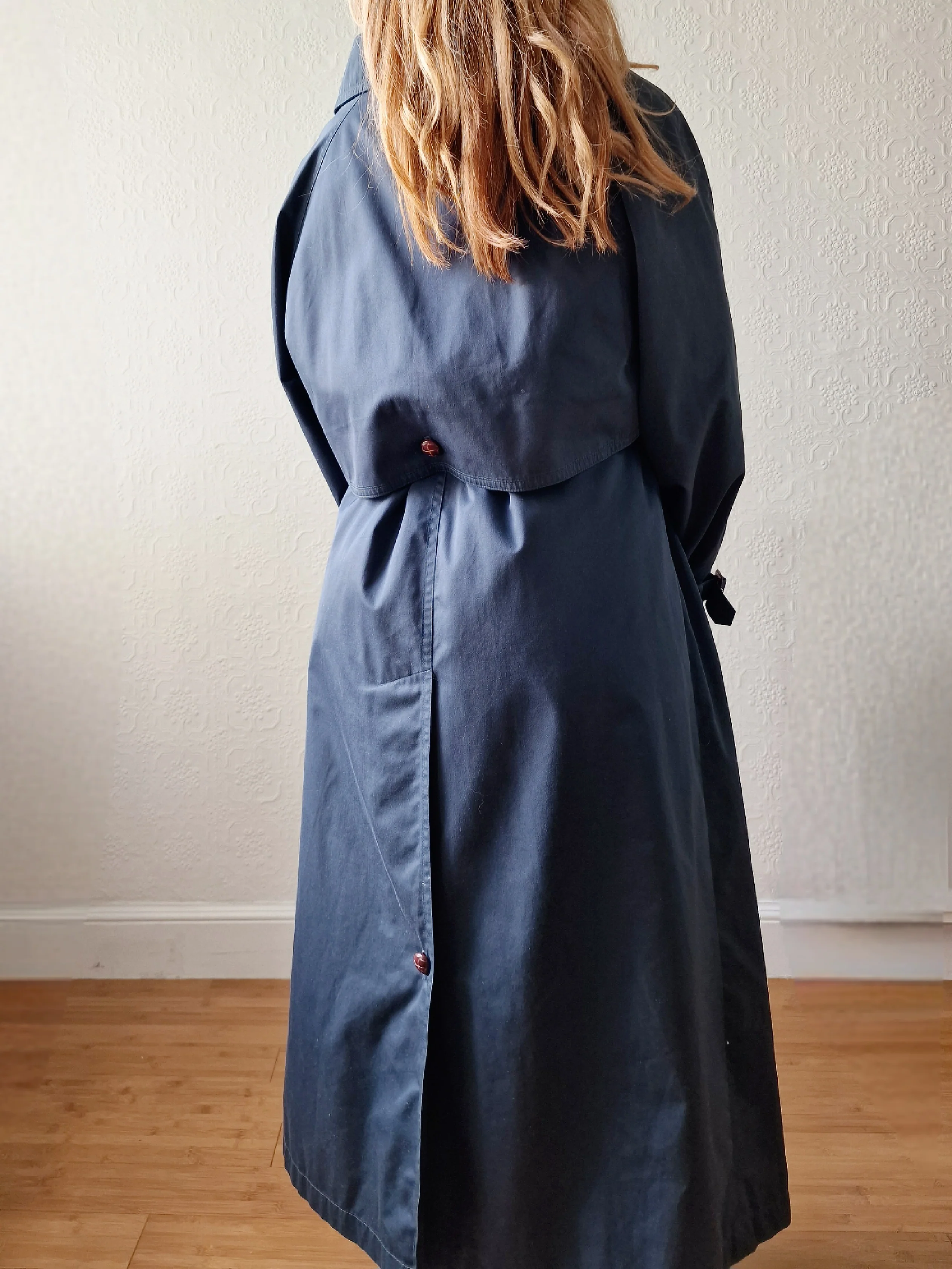 Vintage Dark Green Double Breasted Trench Coat with Removable Lining - L - Image 10
