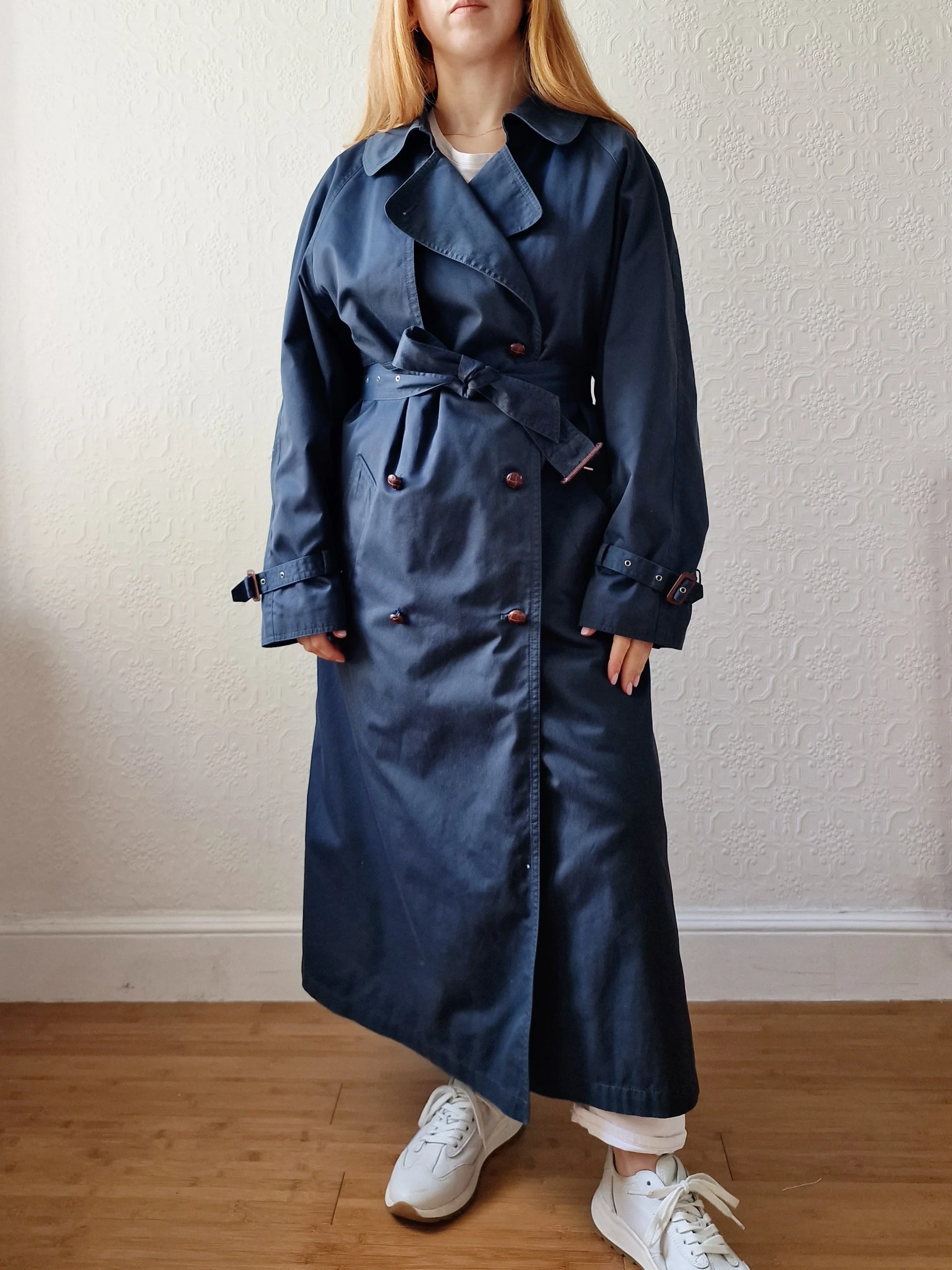 Vintage Dark Green Double Breasted Trench Coat with Removable Lining - L - Image 6