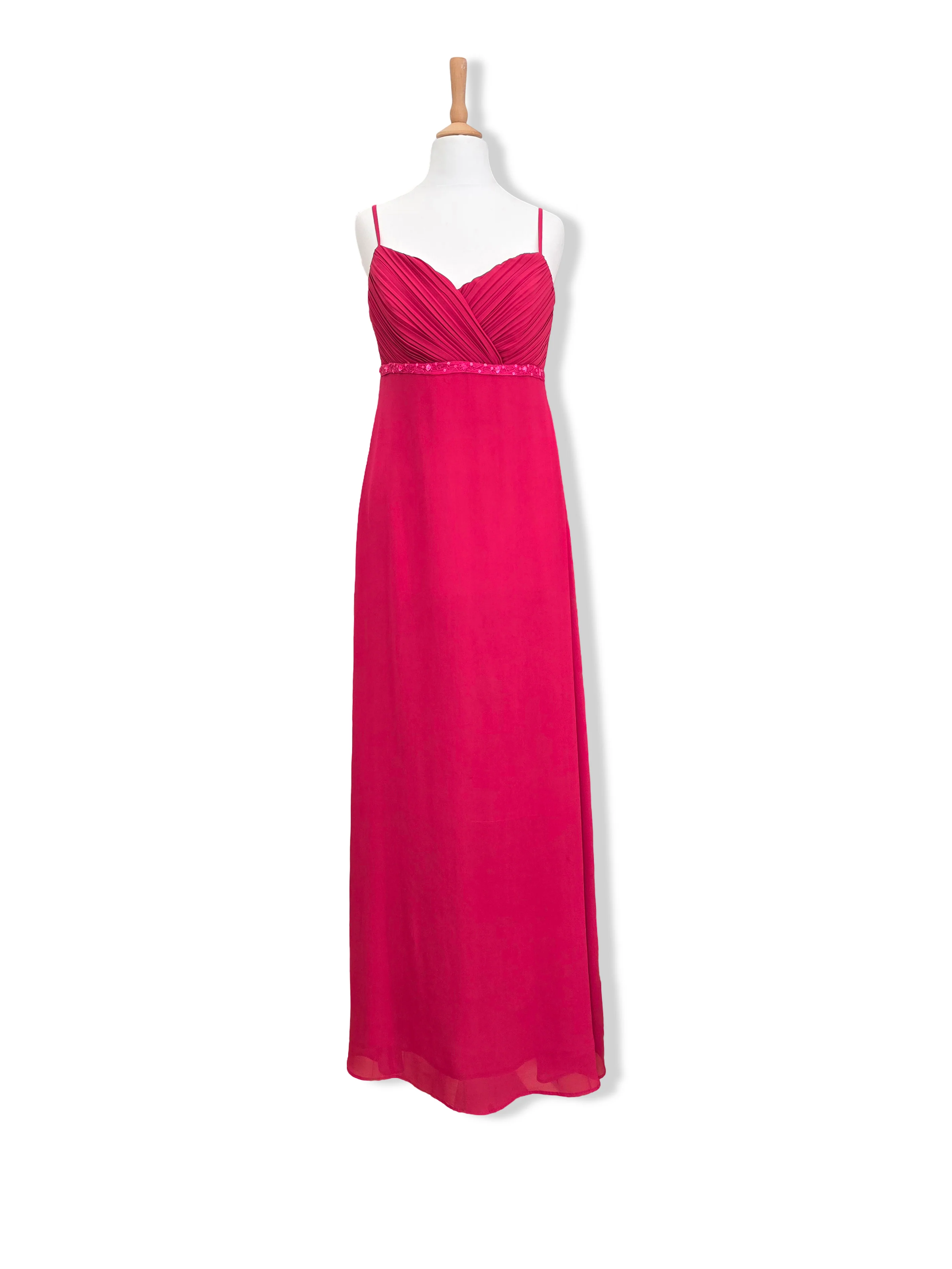 Vintage Dark Pink Monsoon Silk Formal Dress - M