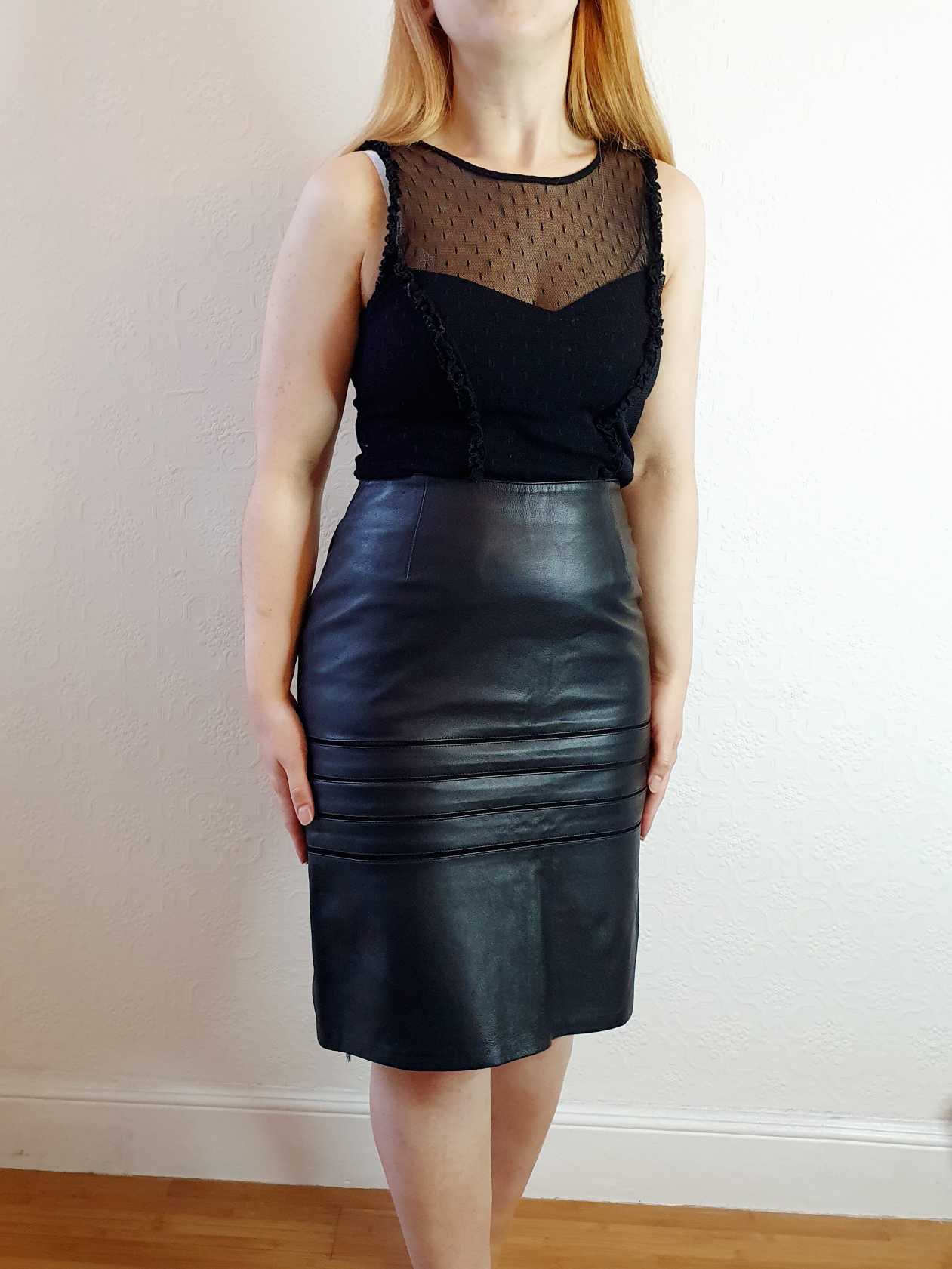 Vintage Detailed Leather Skirt - XS - Image 2