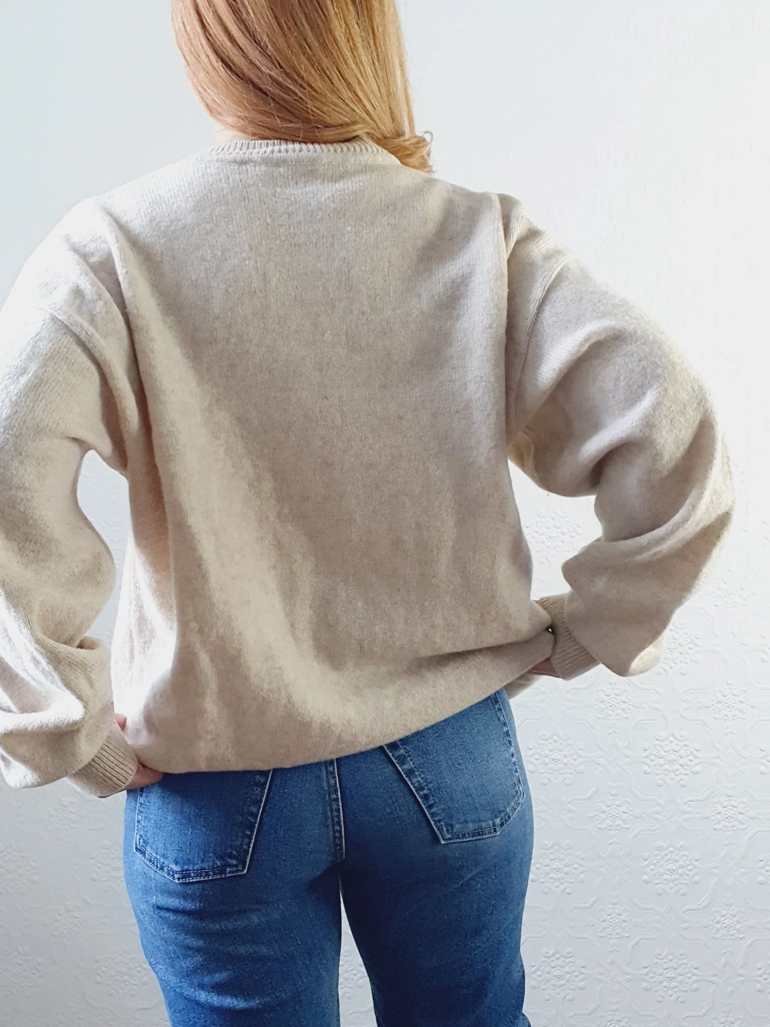 Vintage Diamond Pattern Wool Jumper - XL/XXL - Image 6