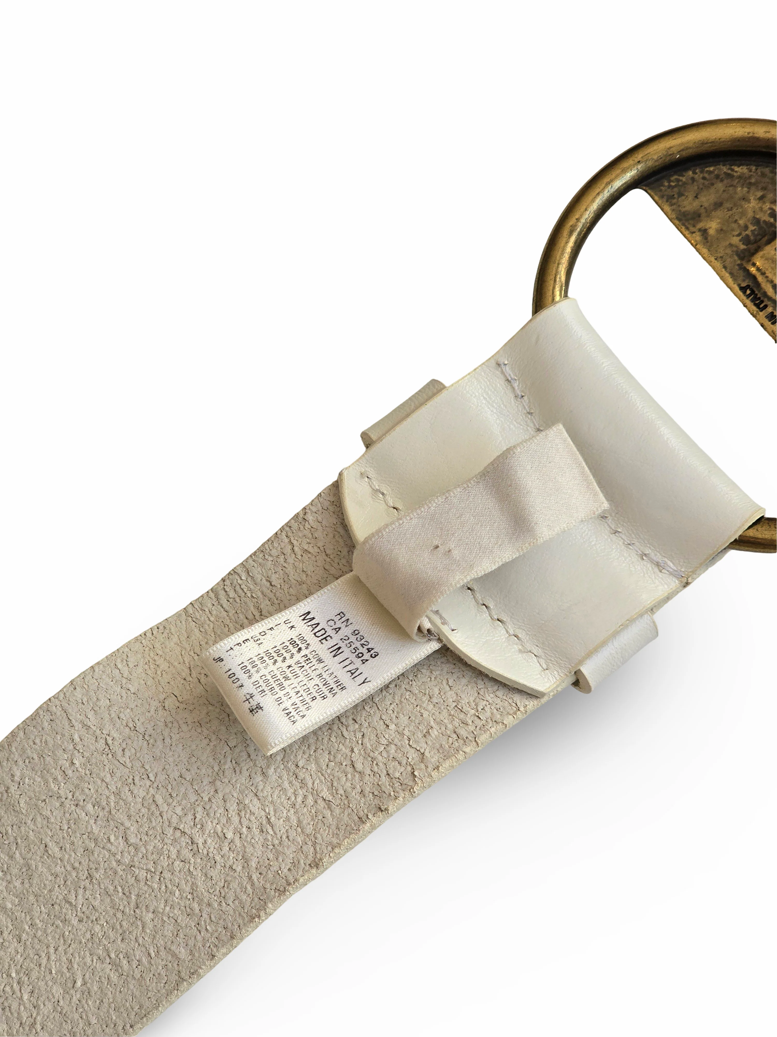 Vintage Diesel White Leather Statement Belt - W27-31 - Image 10