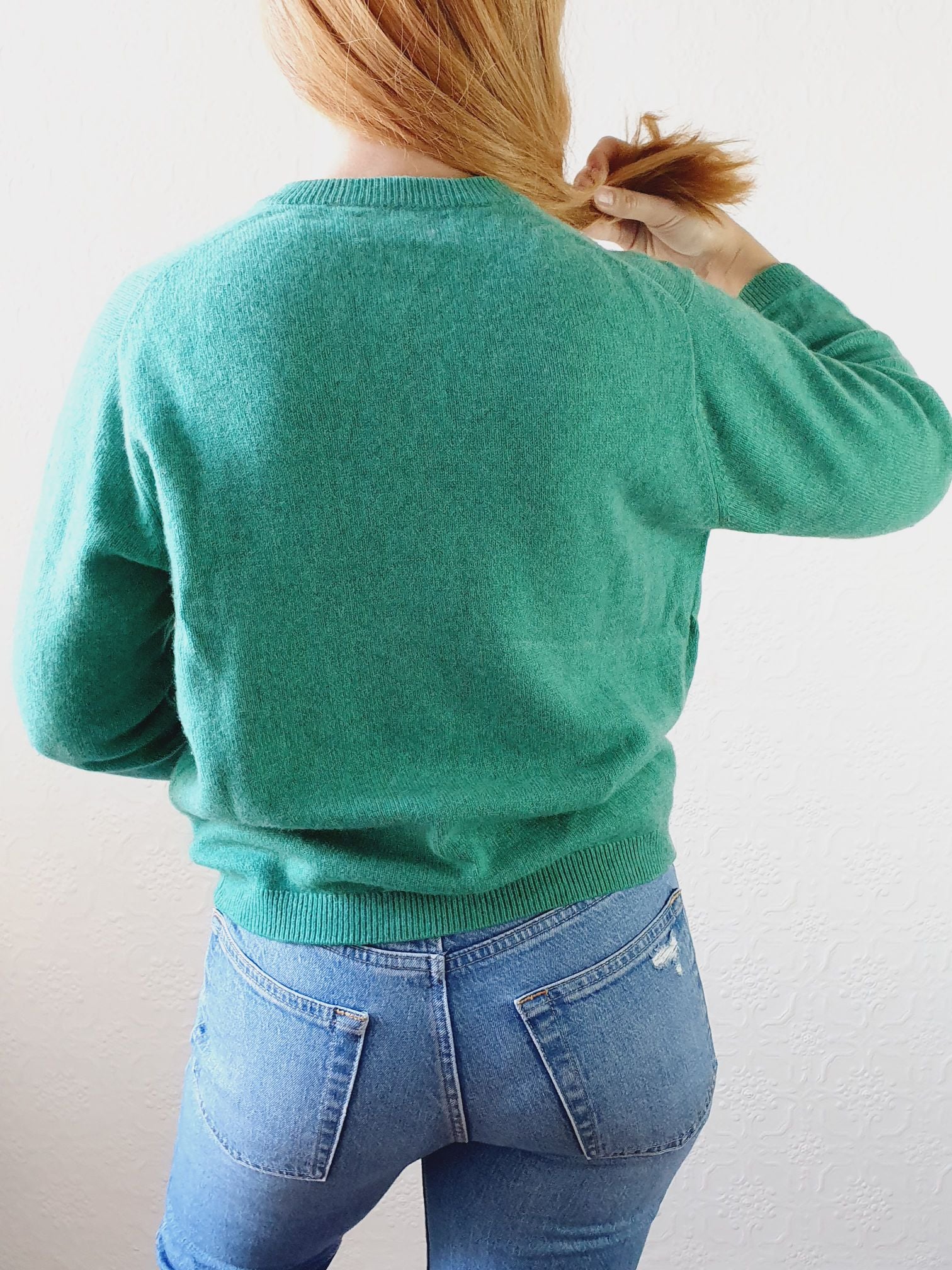 Vintage Emerald Cashmere Cardigan - M - Image 6