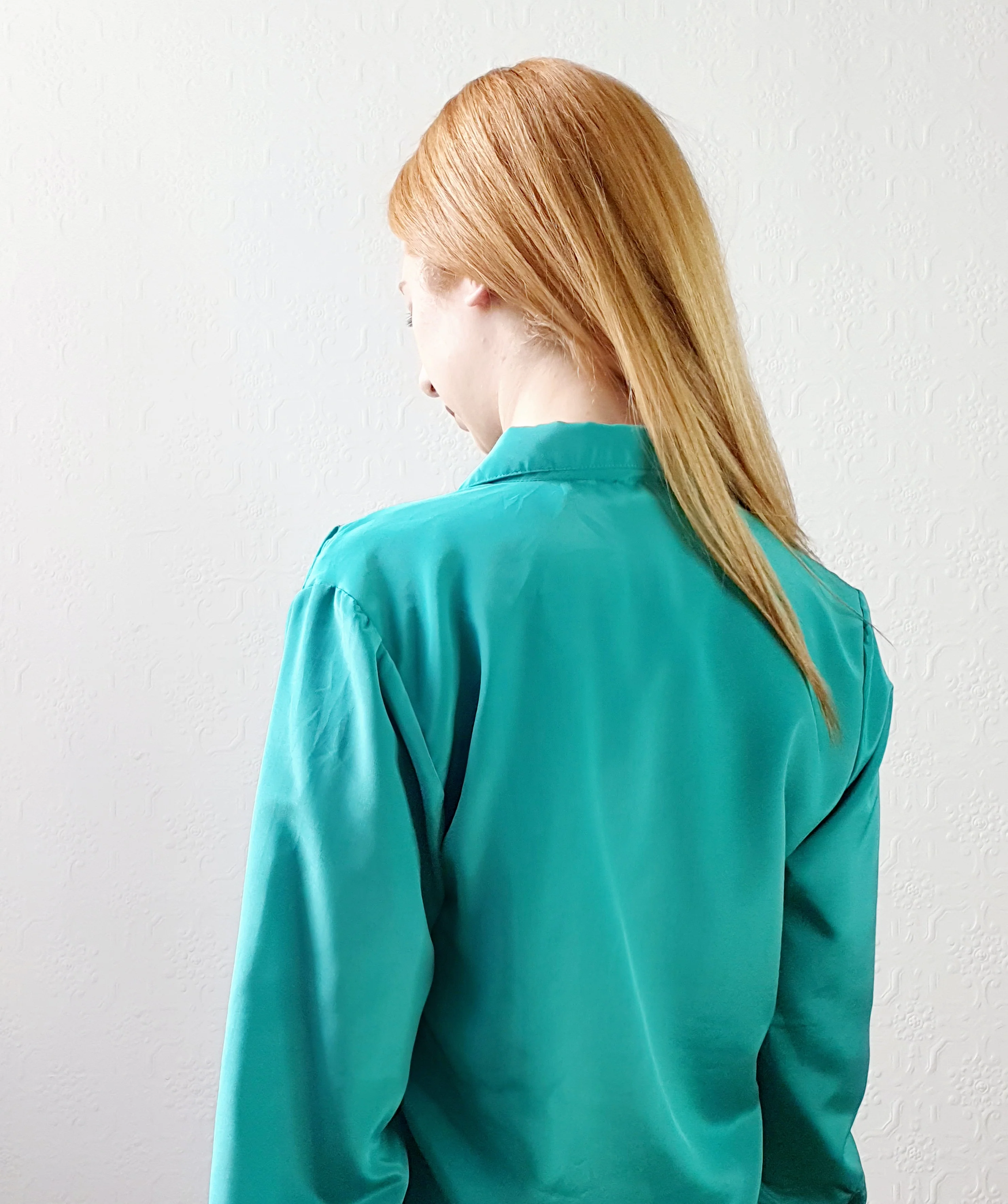 Vintage Emerald Green Blouse • S-M - Image 7