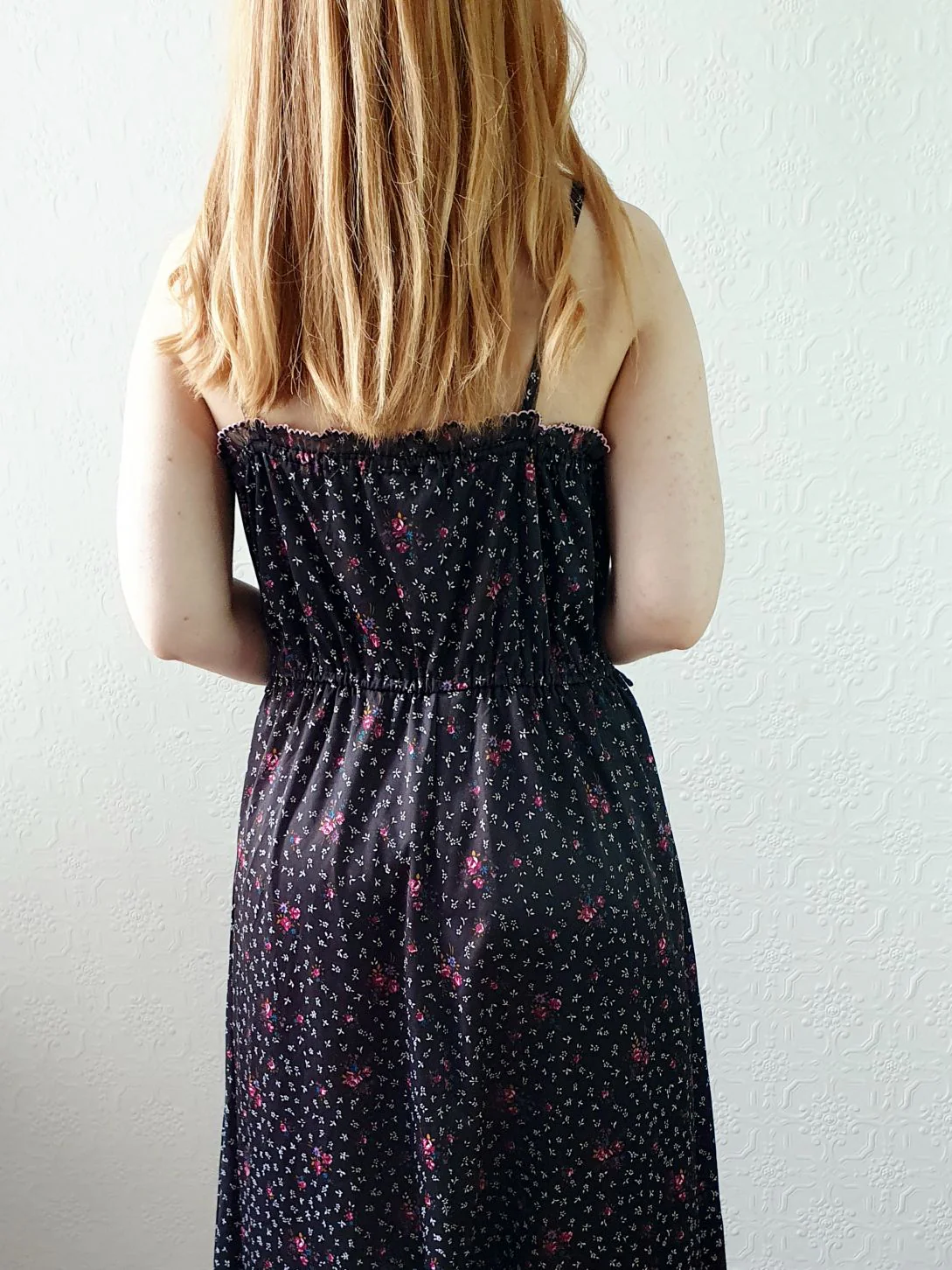 Vintage Floral Spaghetti Strap Dress - M/L - Image 8