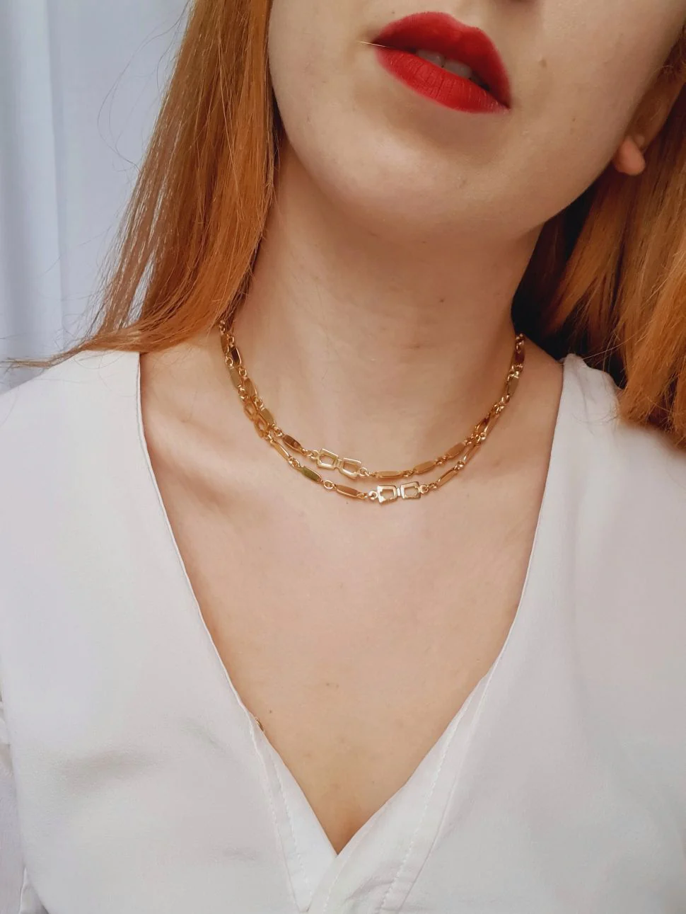 Vintage Frank Usher Gold Plated Chain Necklace - Image 2