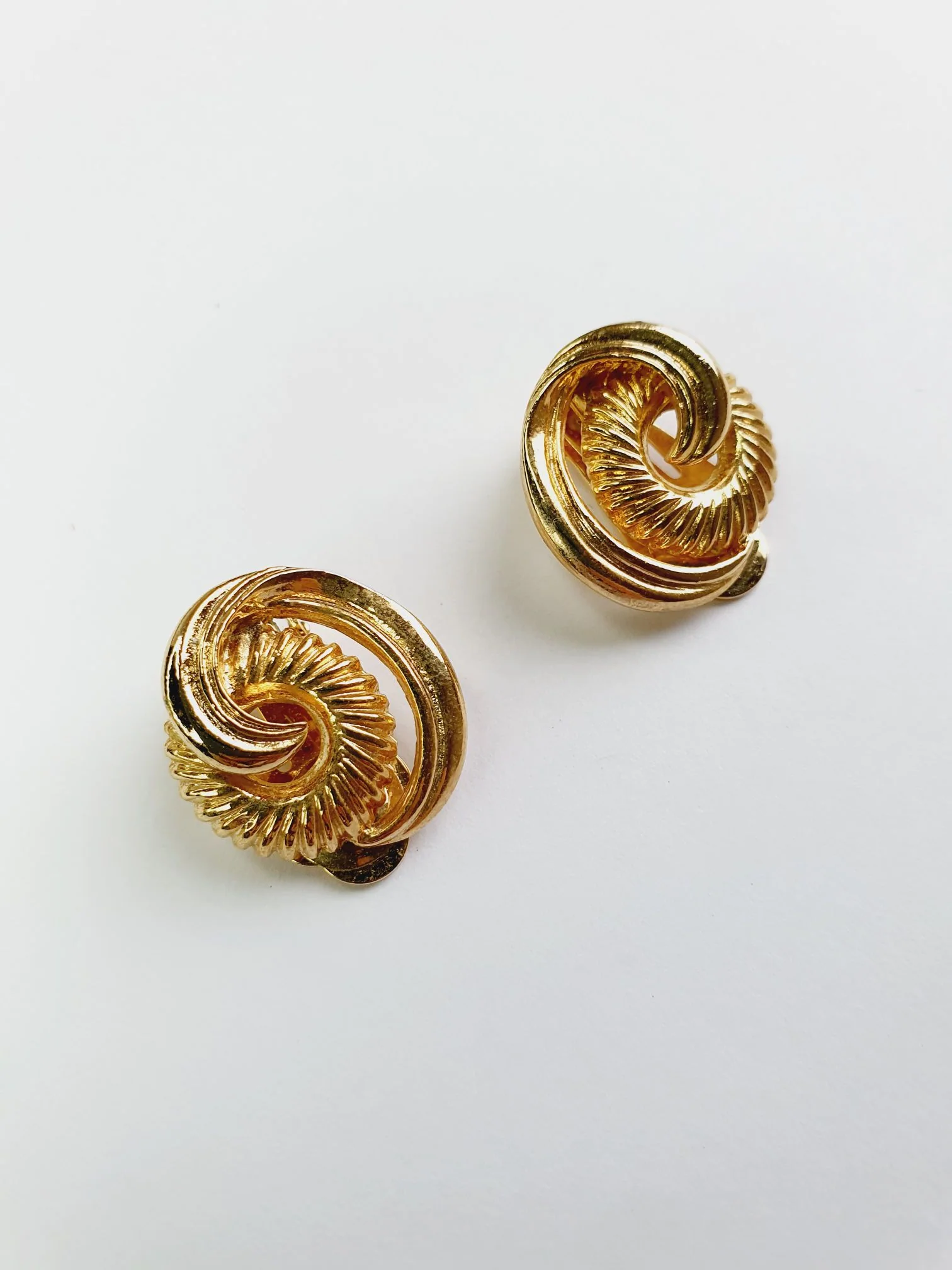 Vintage Gold Plated 1980s Clip On Earrings - Image 3