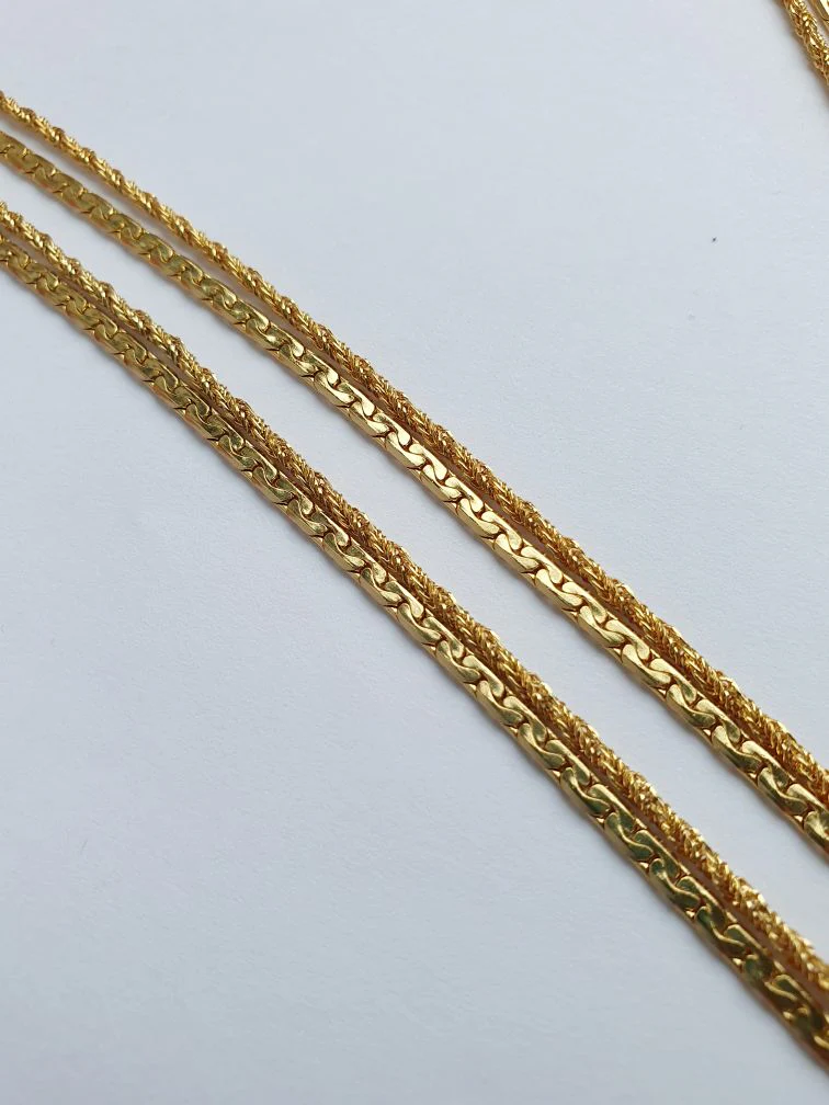 Vintage Gold Plated 4 Strand Chain Necklace - Image 3