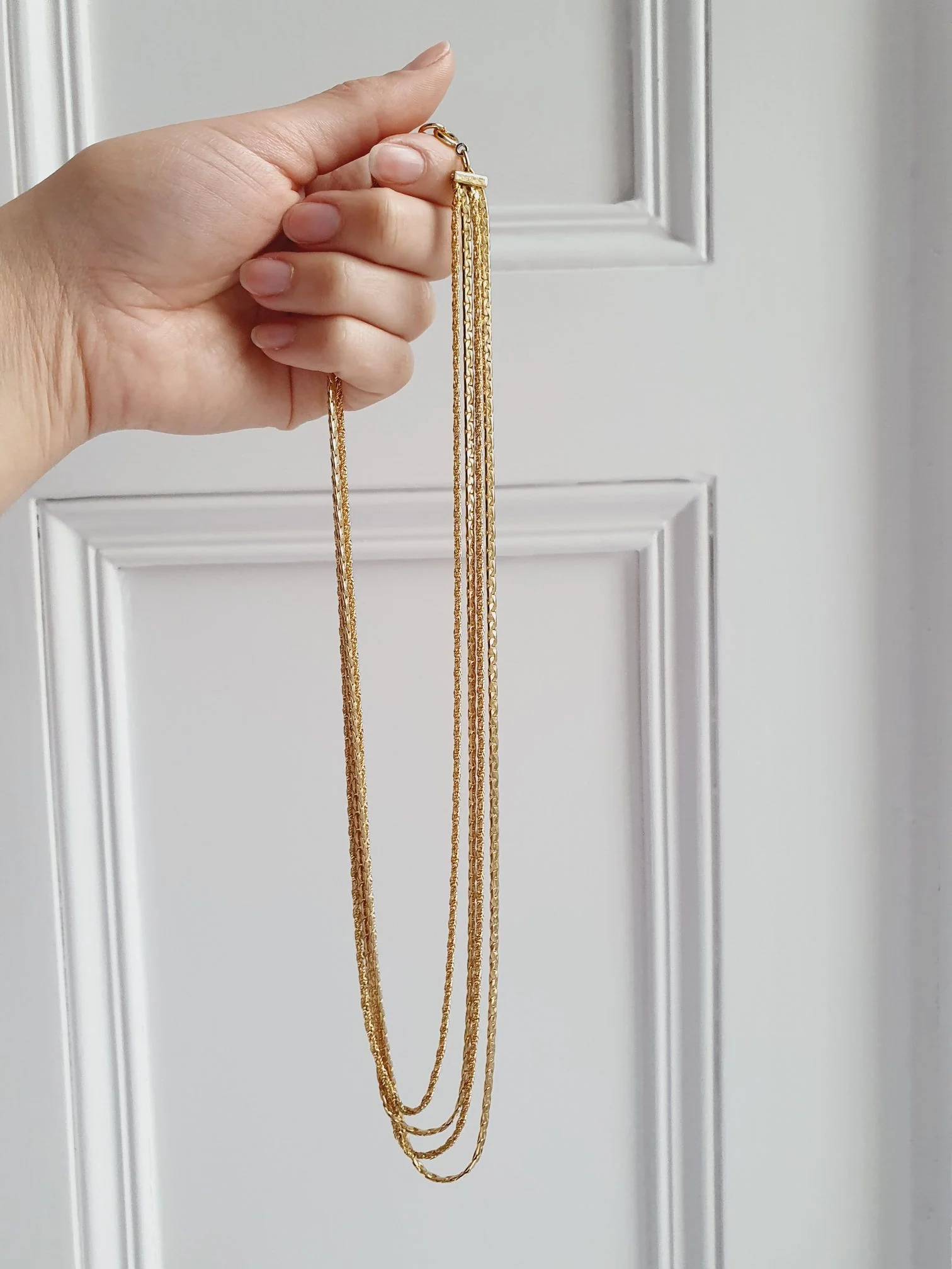 Vintage Gold Plated 4 Strand Chain Necklace - Image 4