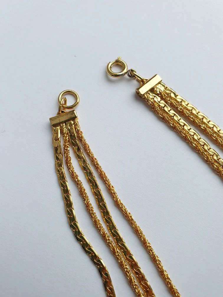 Vintage Gold Plated 4 Strand Chain Necklace - Image 5