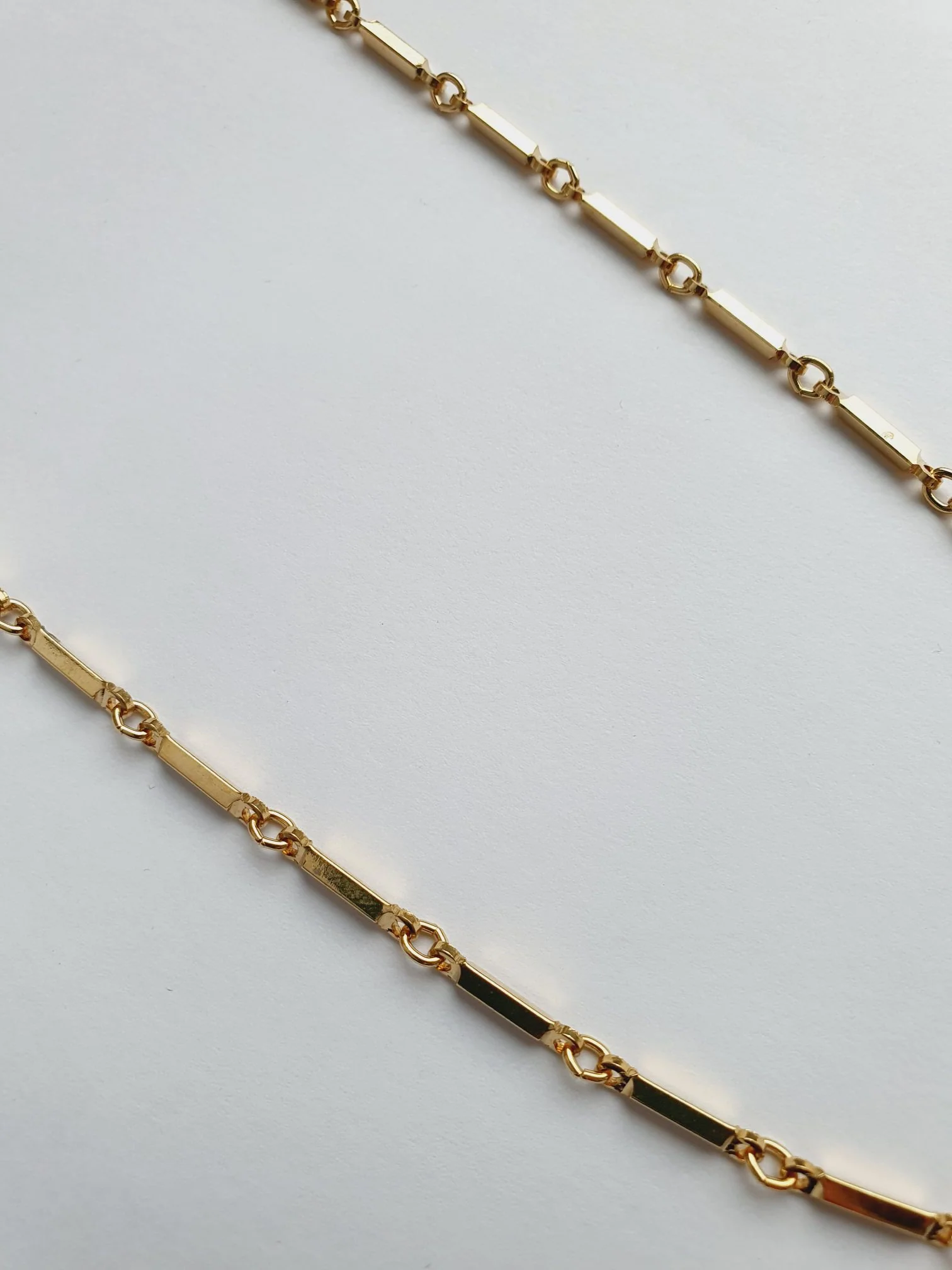 Vintage Gold Plated Bar Link Chain Necklace - Image 3