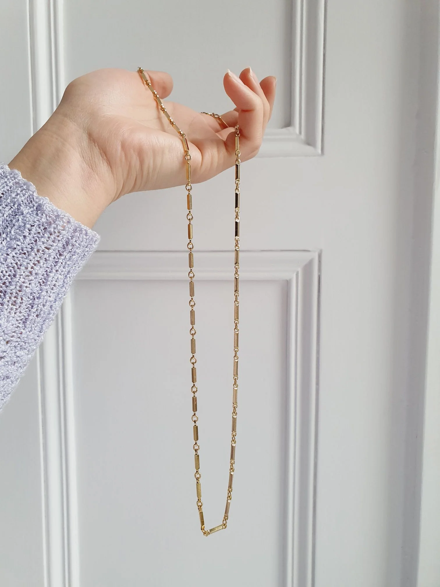 Vintage Gold Plated Bar Link Chain Necklace - Image 5