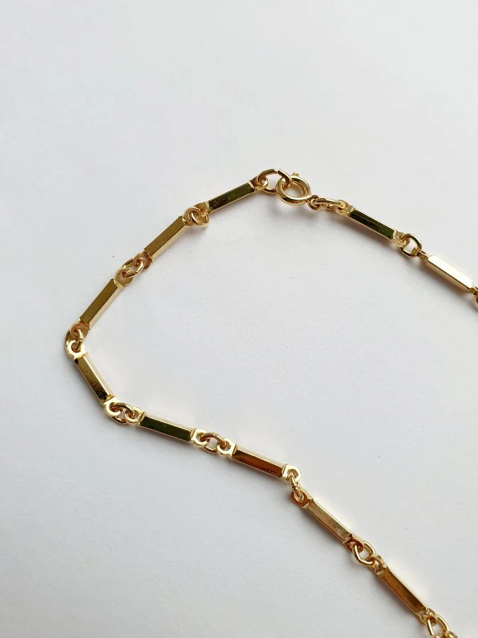 Vintage Gold Plated Bar Link Chain Necklace - Image 7