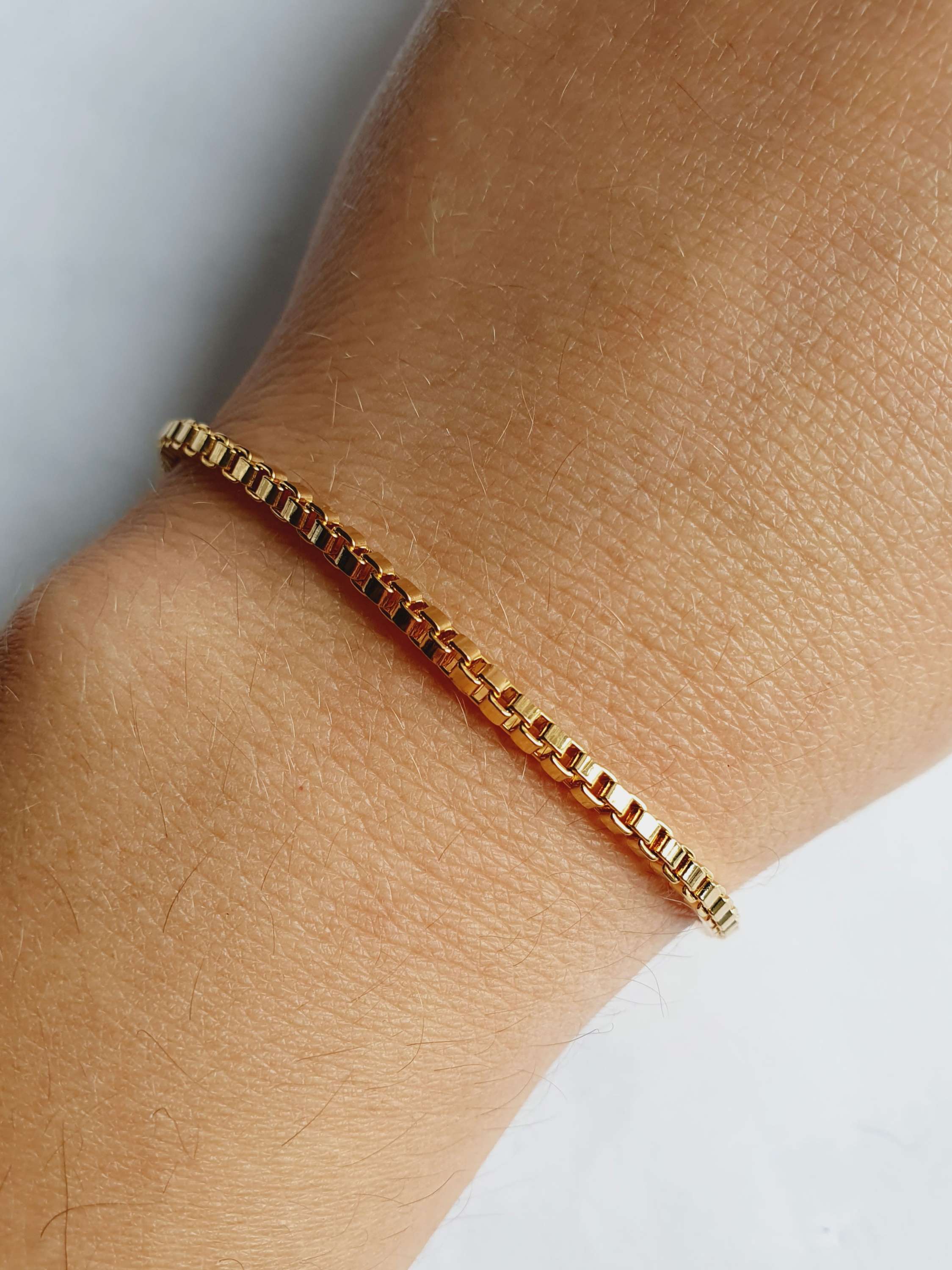 Vintage Gold Plated Box Chain Bracelet