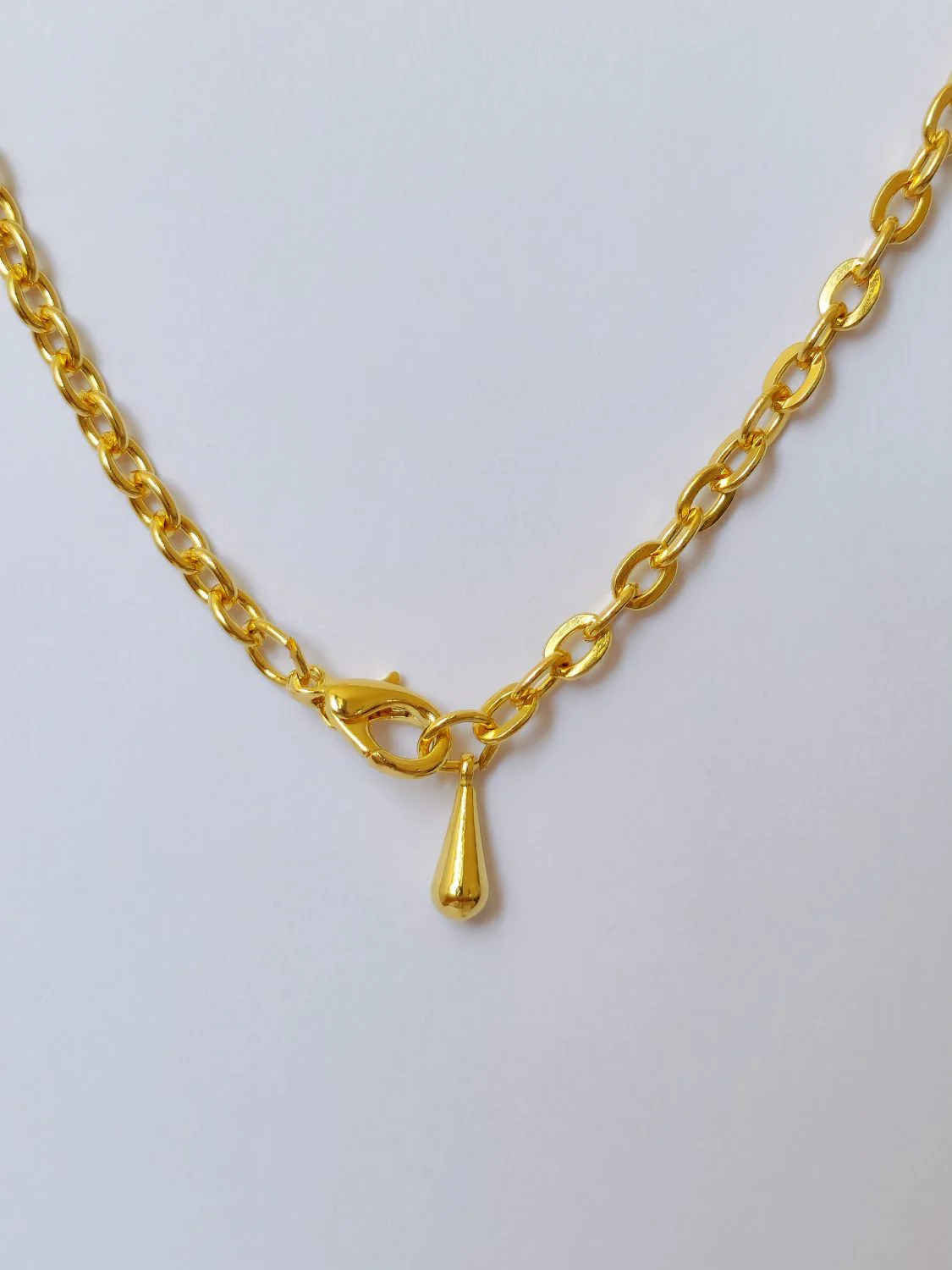 Vintage Gold Plated Cable Chain Necklace with Purple Charms - Image 5