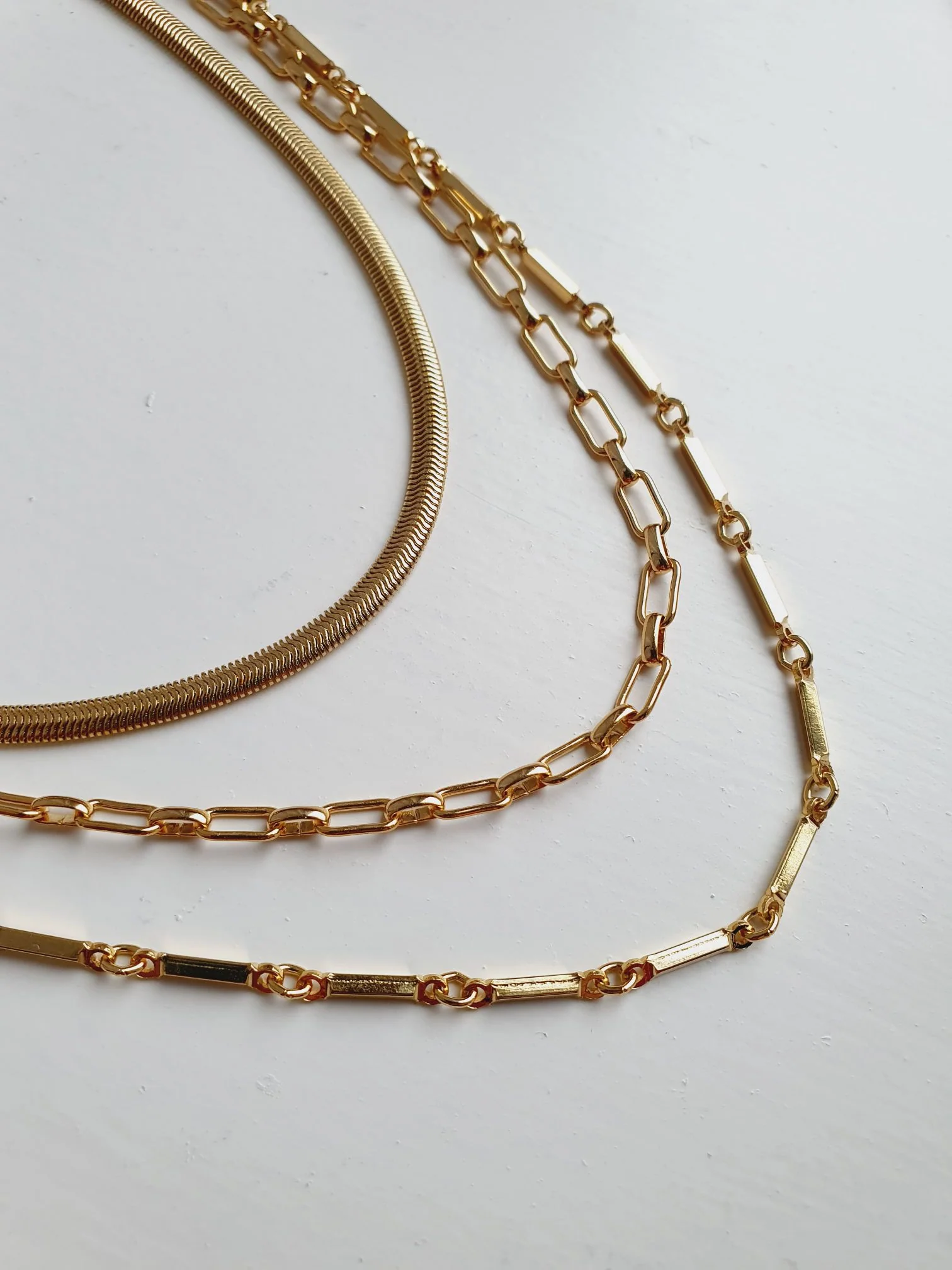 Vintage Gold Plated Chain Layering Set - Image 2