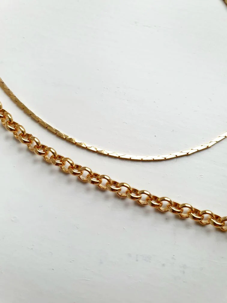 Vintage Gold Plated Chain Layering Set - Image 4