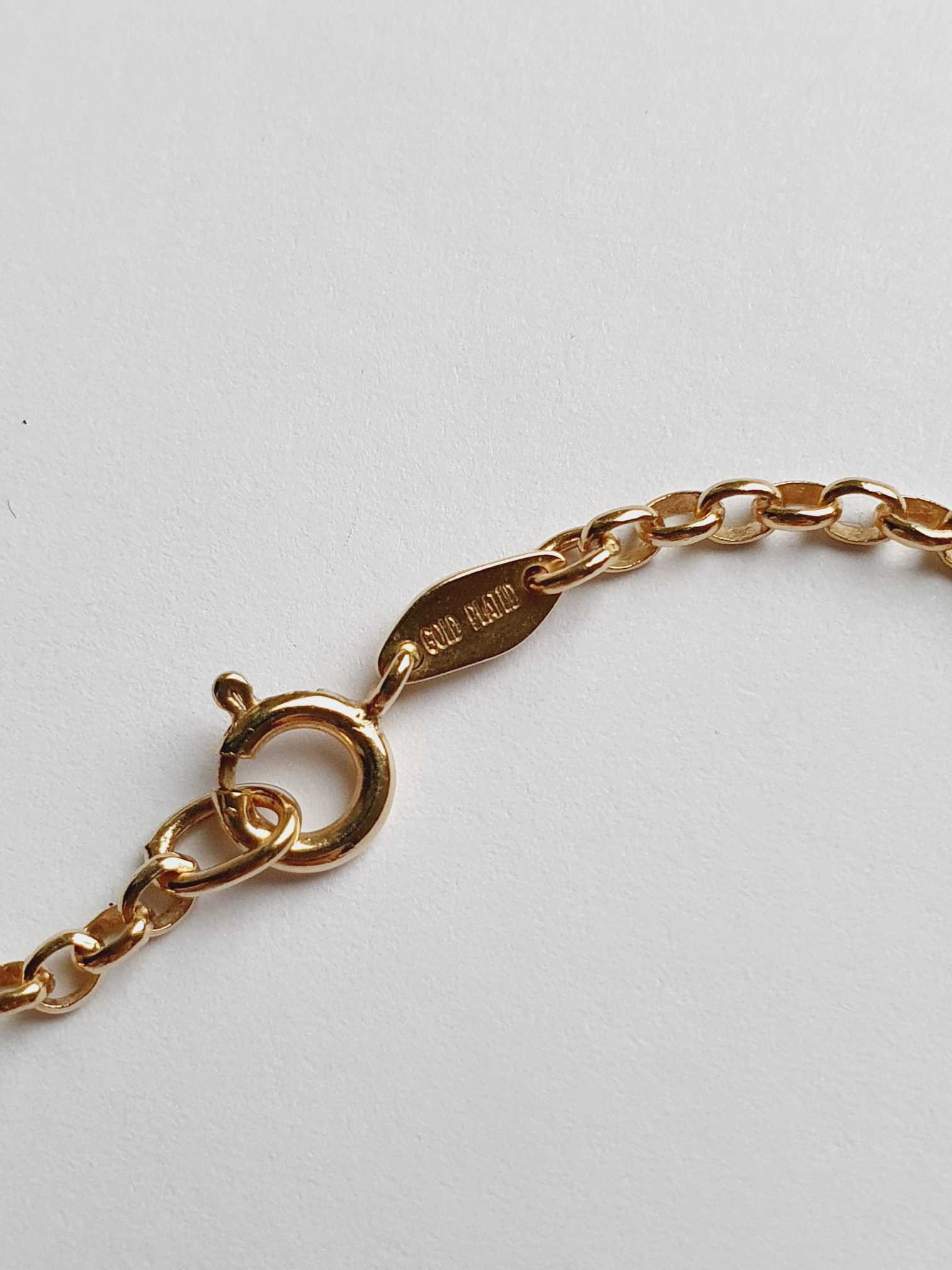 Vintage Gold Plated Chain Necklace with Charm - Image 4