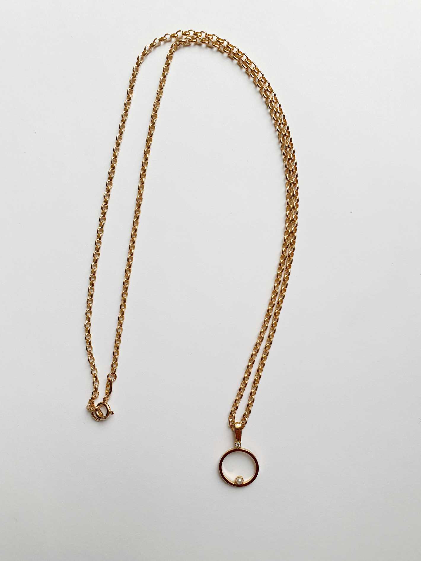 Vintage Gold Plated Chain Necklace with Charm - Image 5