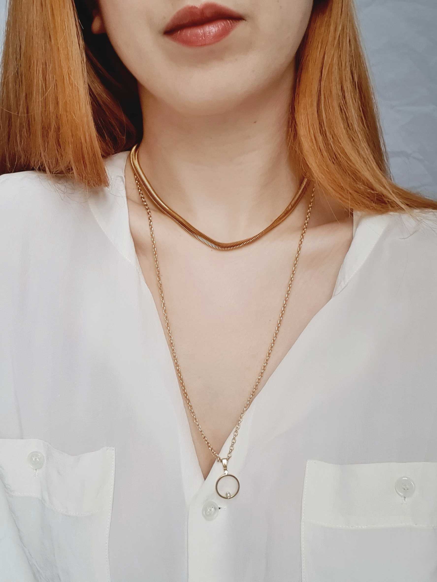Vintage Gold Plated Chain Necklace with Charm - Image 6